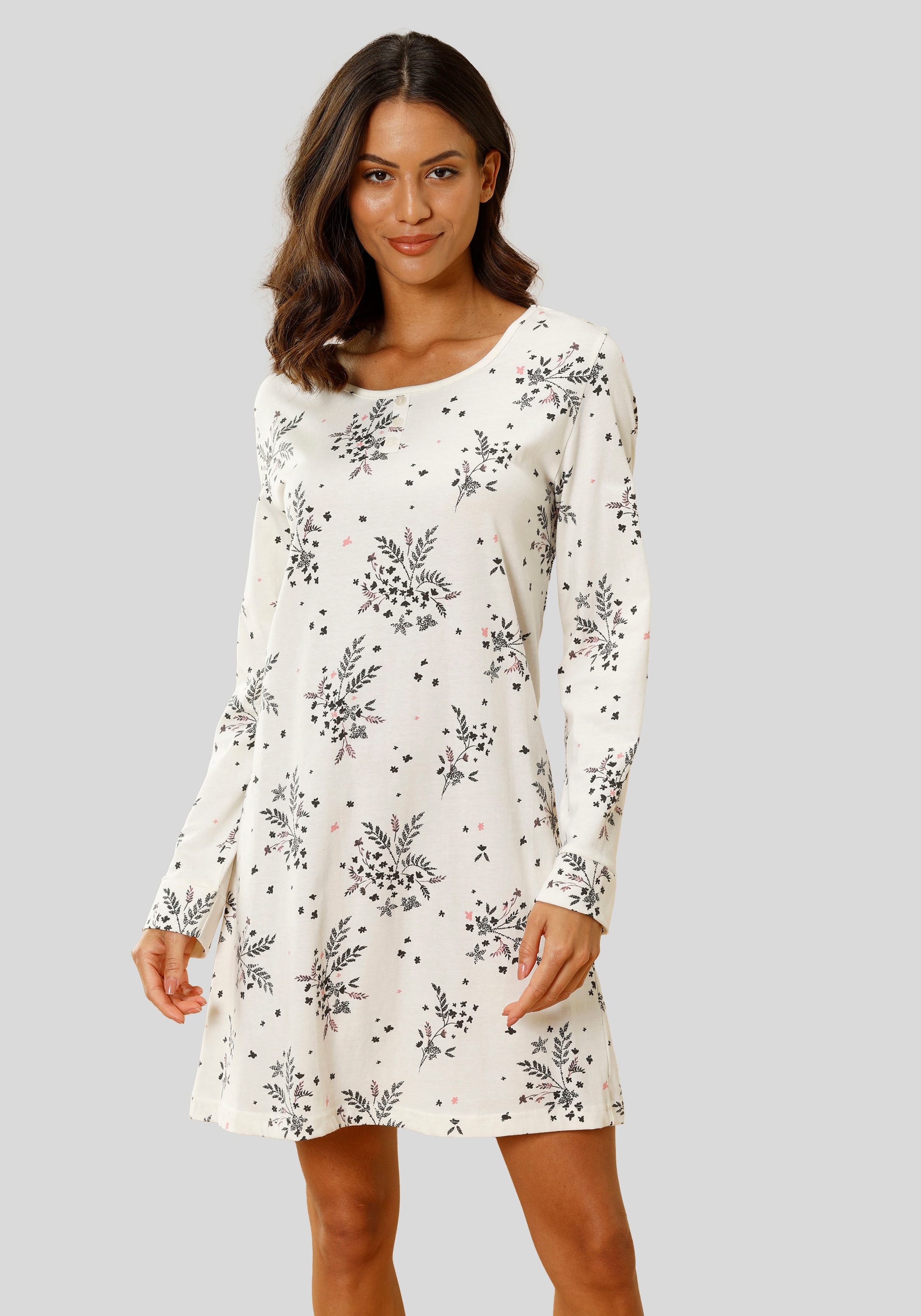 Vivance Dreams by Lascana Nachthemd mit feinem Blumenprint