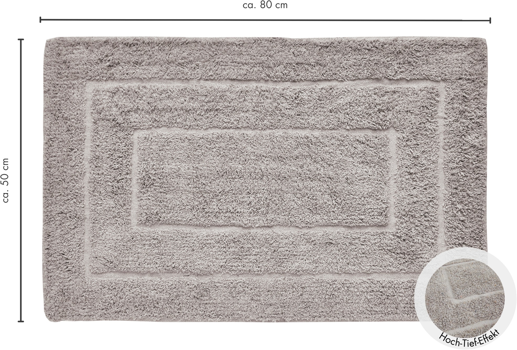 Andiamo Badematte »Havanna, 50x80 cm, Badvorleger, Badezimmer Teppich« Höhe 7,5 mm fußbodenheizungsgeeignet | schnell trocknend Badteppich, Uni Farben, Hoch-Tief Effekt, verschiedene Designs