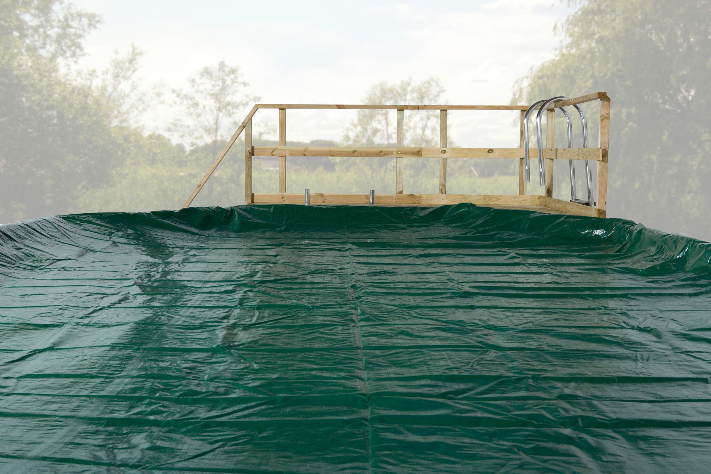 weka Rechteckpool »MALI 5 mit Technikraum und Abdeckplane«, (Set, 11 tlg.), BxLxH: 376x850x116 cm