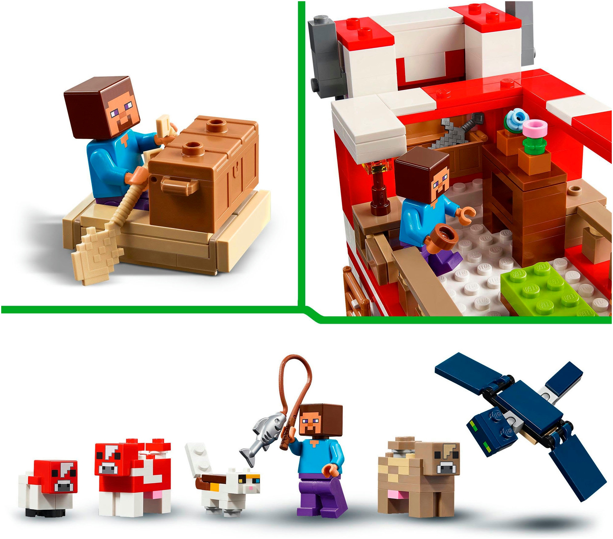 LEGO® Konstruktionsspielsteine »Das Pilzkuh-Haus (21270), LEGO Minecraft«, (500 St.), Made in Europe