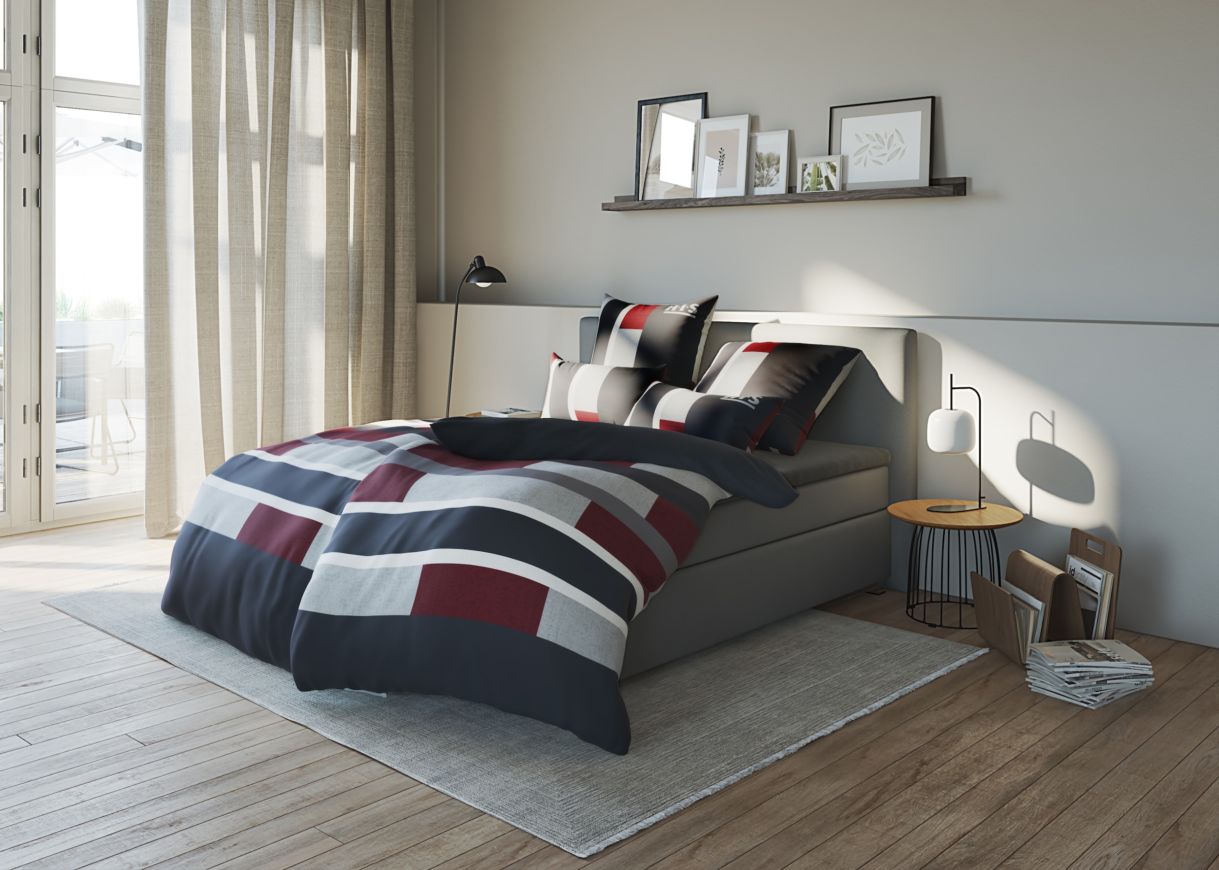 OTTO home Bettwäsche "Etienne in Gr. 135x200 oder 155x220 cm" 2 Bettwäsche aus Baumwolle mit Streifen, Marke H.I.S by OTTO home