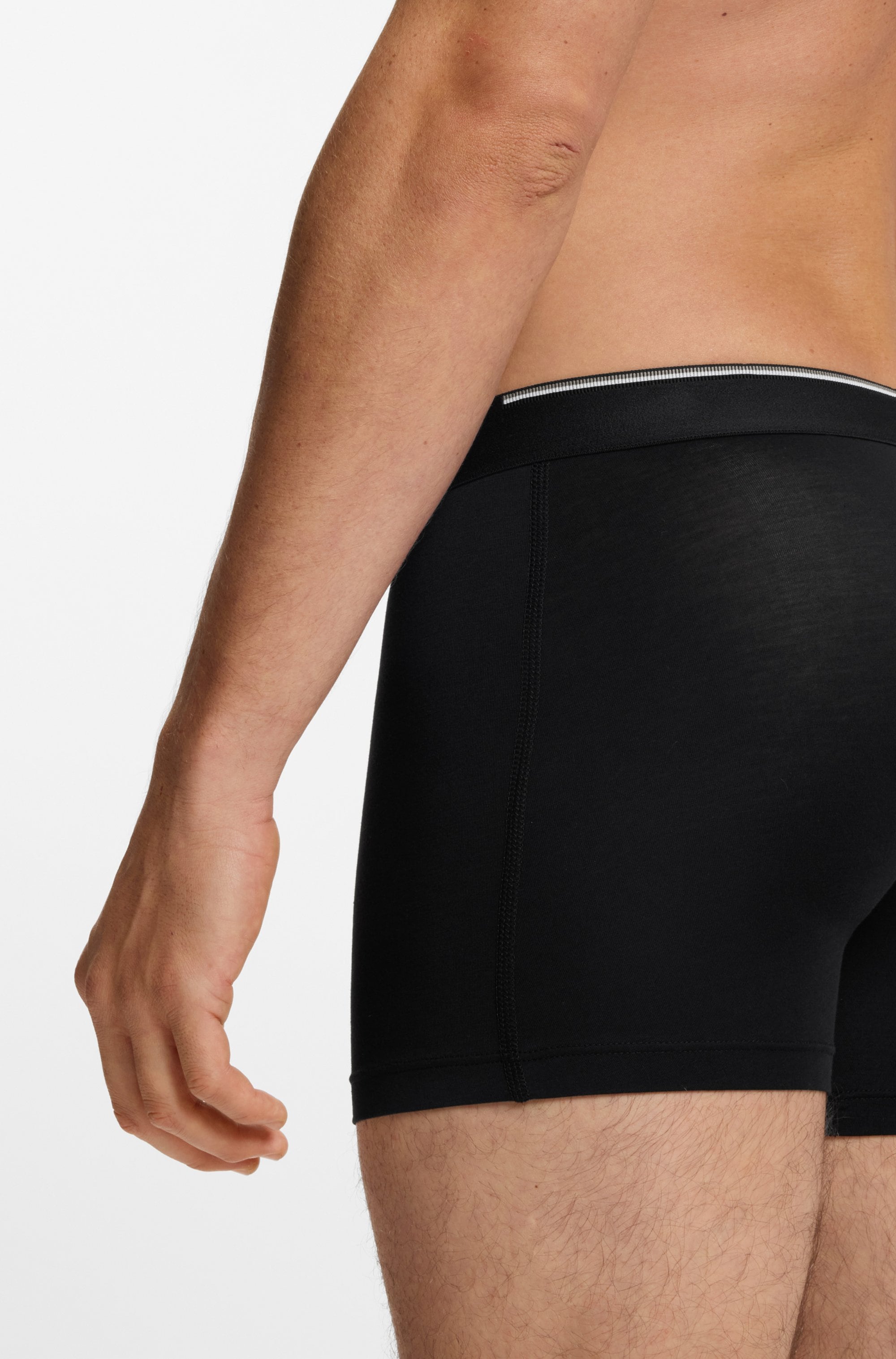 BOSS Boxer »Boxer Brief 3P Bamboo« Packung, 3 Stk. mit Logoschriftzug auf dem Bund