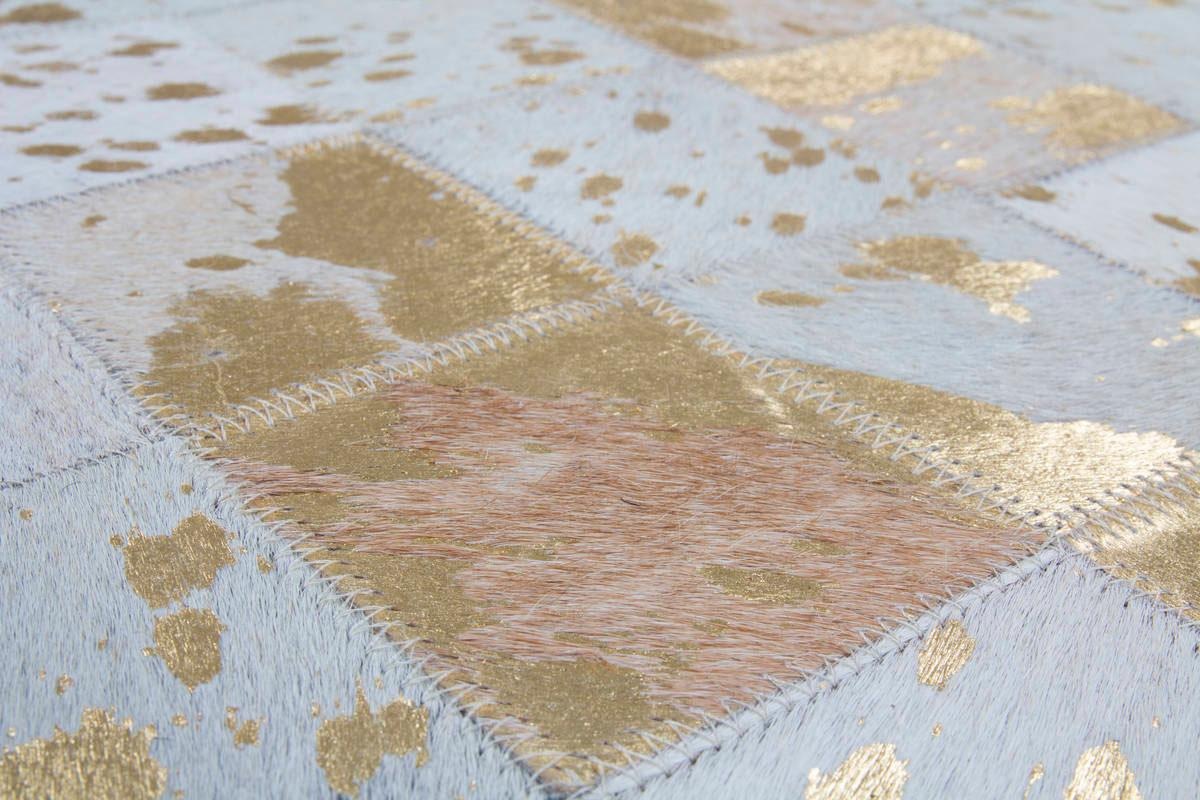 Kayoom Lederteppich »Lavish 210  -  Fellteppich« rechteckig 8 mm Höhe 100% Rindsleder, Patchwork-Dessin, Wohnzimmer