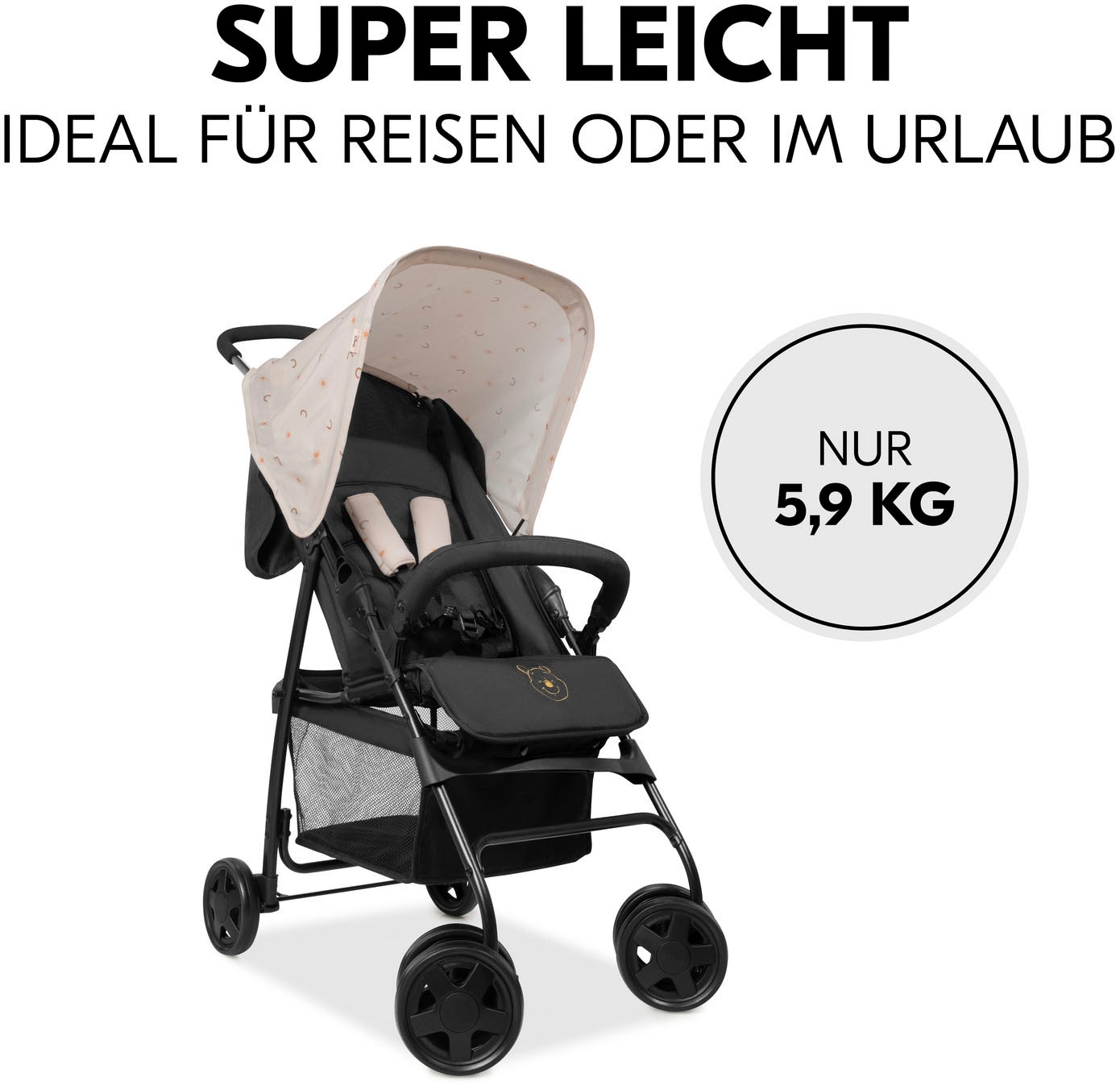 Hauck Sportbuggy »Sport Buggy Winnie Pooh«, 15 kg, mit schwenk- und feststellbaren Vorderrädern