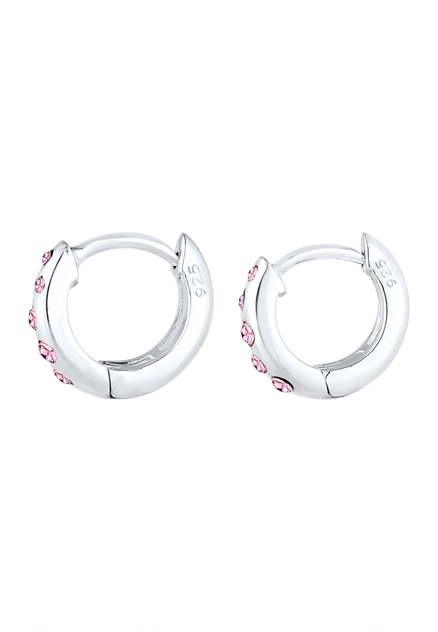 Elli Paar Ohrstecker »Ohrringe Kinder Creole Rosa Kristalle 925 Silber«