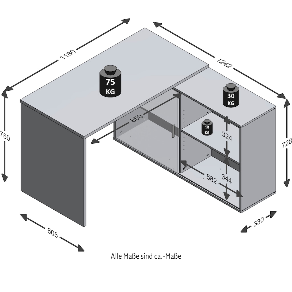FMD Eckschreibtisch »Valley«