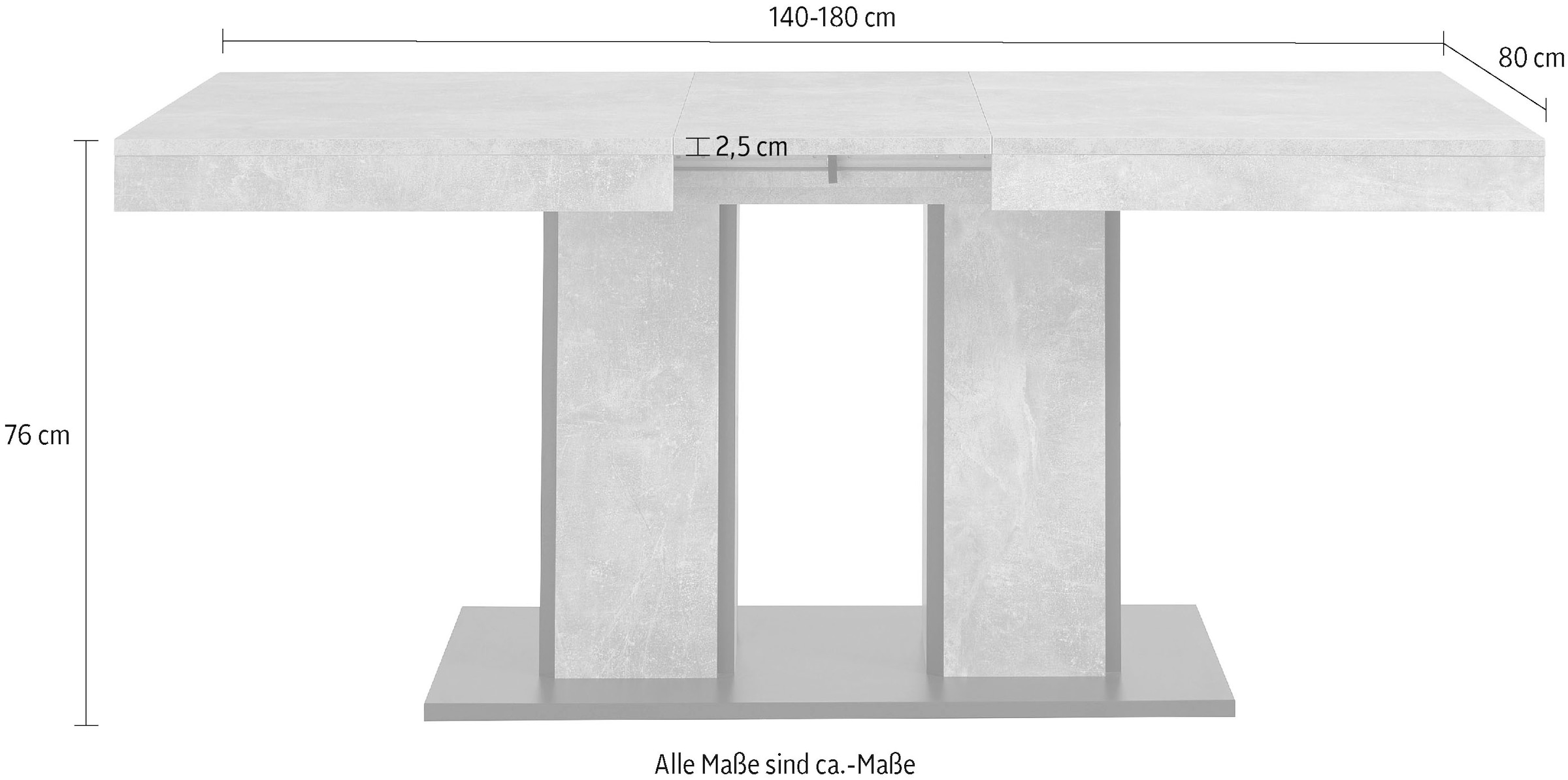 HELA Esstisch »ROSE«, Auszugsfunktion, Breite 140-180 cm