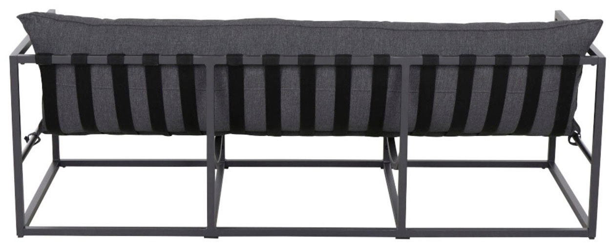 Siena Garden Loungesofa »Monza«, 3-Sitzer Sofa, Aluminiumgestell matt anthrazit, Kissen jeans grey