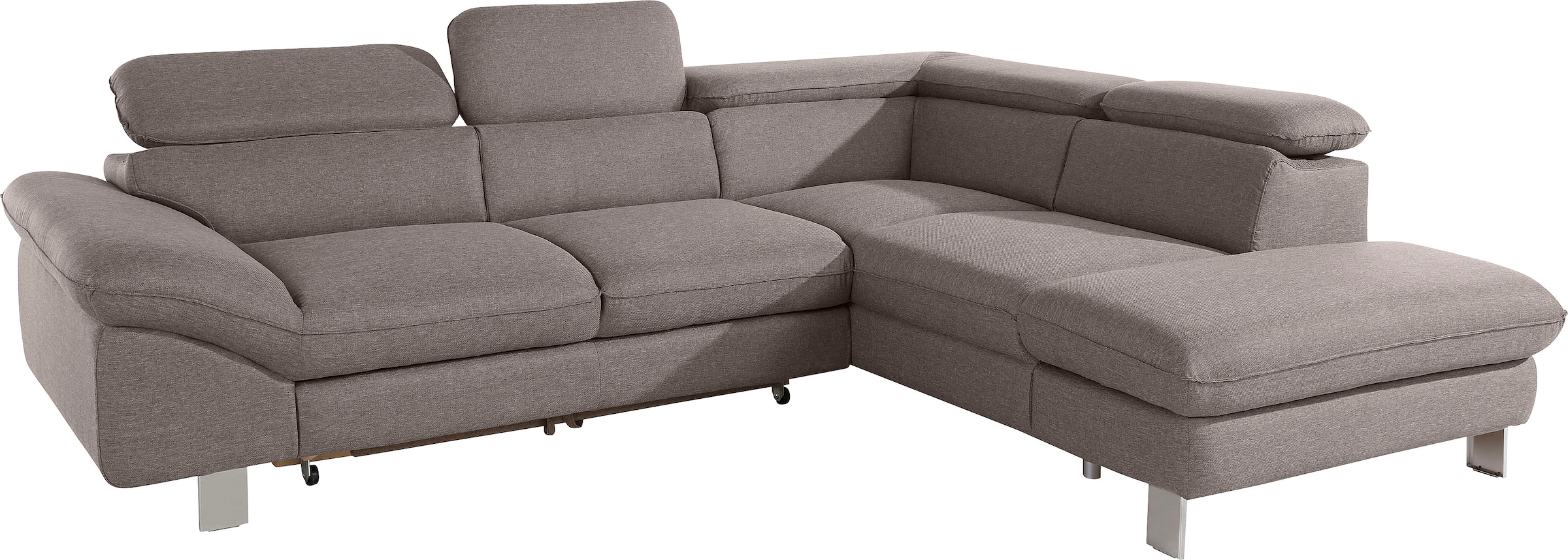 COTTA Polstergarnitur »Driver L-Form«, (Set, 2 tlg.), Set bestehend aus: Ecksofa mit Kopfteilverstellung & Hocker