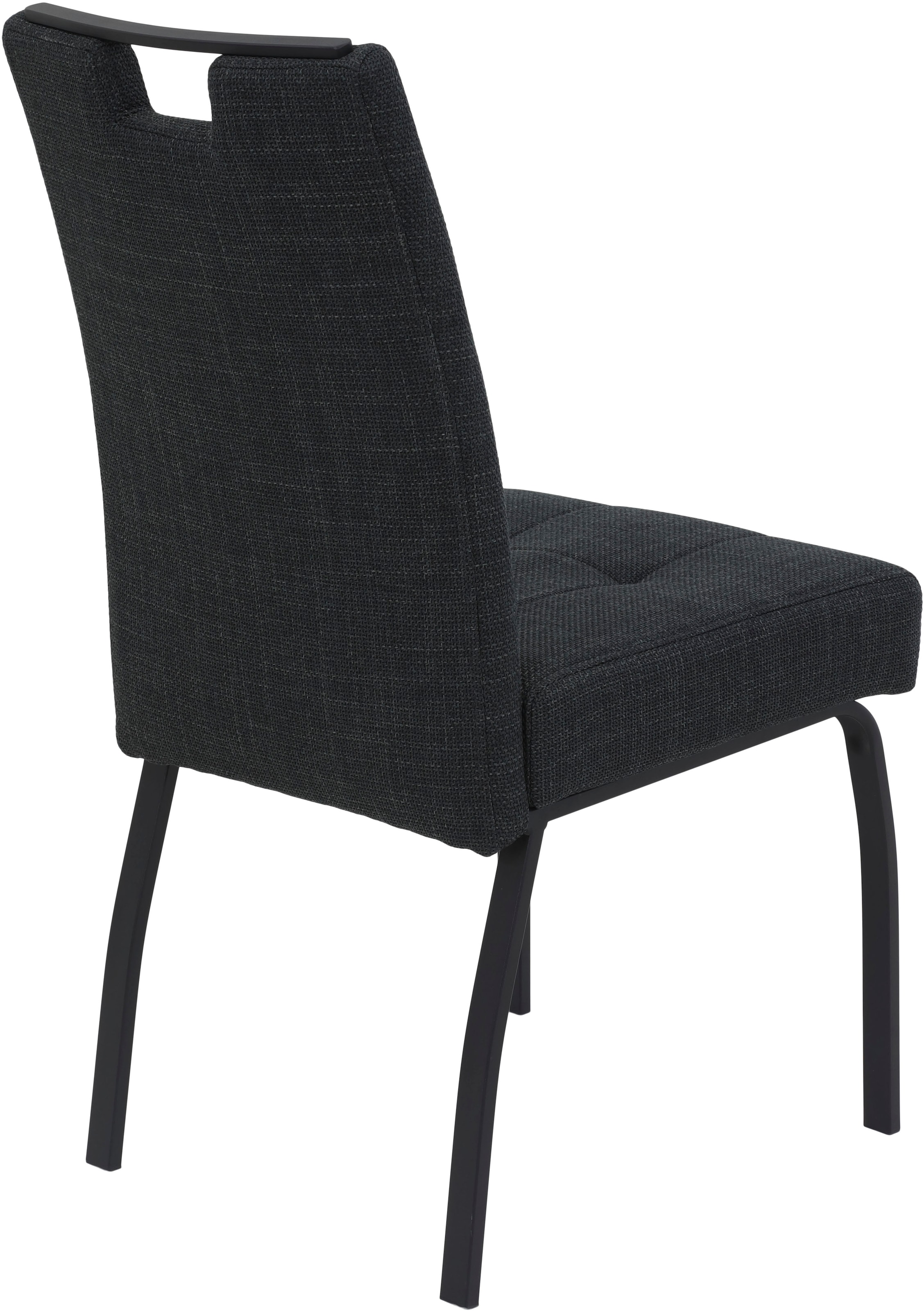 HELA 4-Fußstuhl »LINZ, Esszimmerstuhl, Komfortstuhl«, (Set), 4 St., Microfaser-Webstoff, XL-Sitz,elegante Griffleiste,Komfortsitz mit Federkern,140kg belastbar