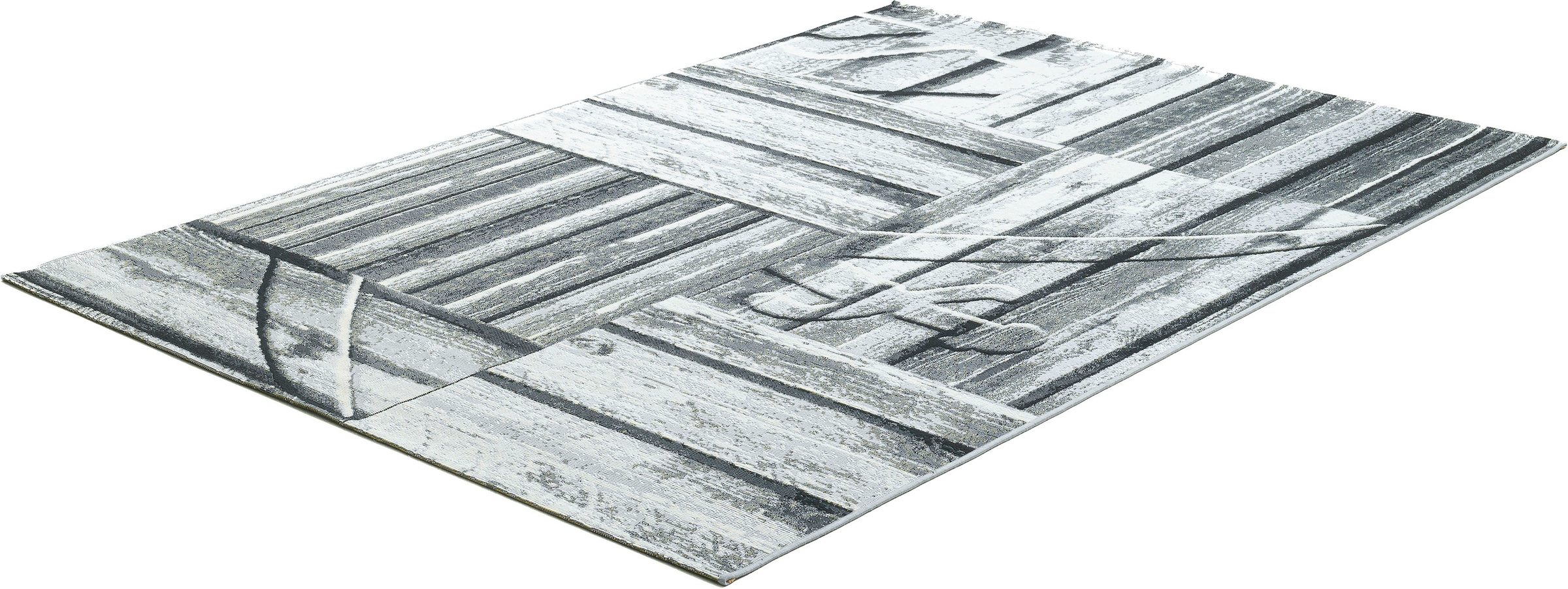 Sansibar Teppich »Rantum Beach SA-023«, rechteckig, Flachgewebe, modernes Design, Motiv Holzdielen, In- & Outdoor geeignet