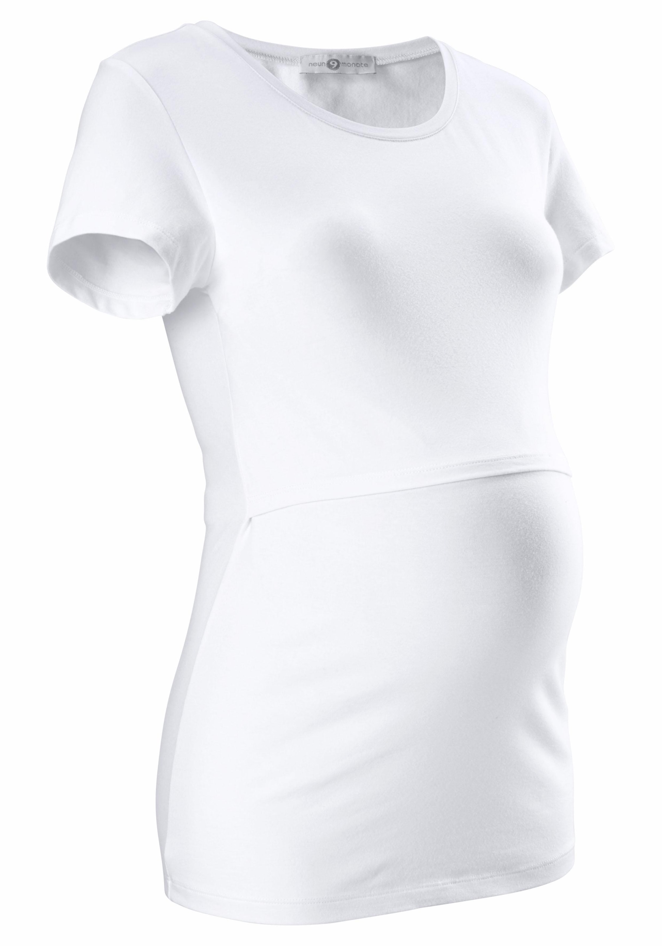 Neun Monate Umstandsshirt », 2er Pack T-Shirts für Schwangerschaft und Stillzeit«, (Packung, 2 tlg.), kurzärmelig, figurbetonte Passform, unifarben, Rundhalsausschnitt