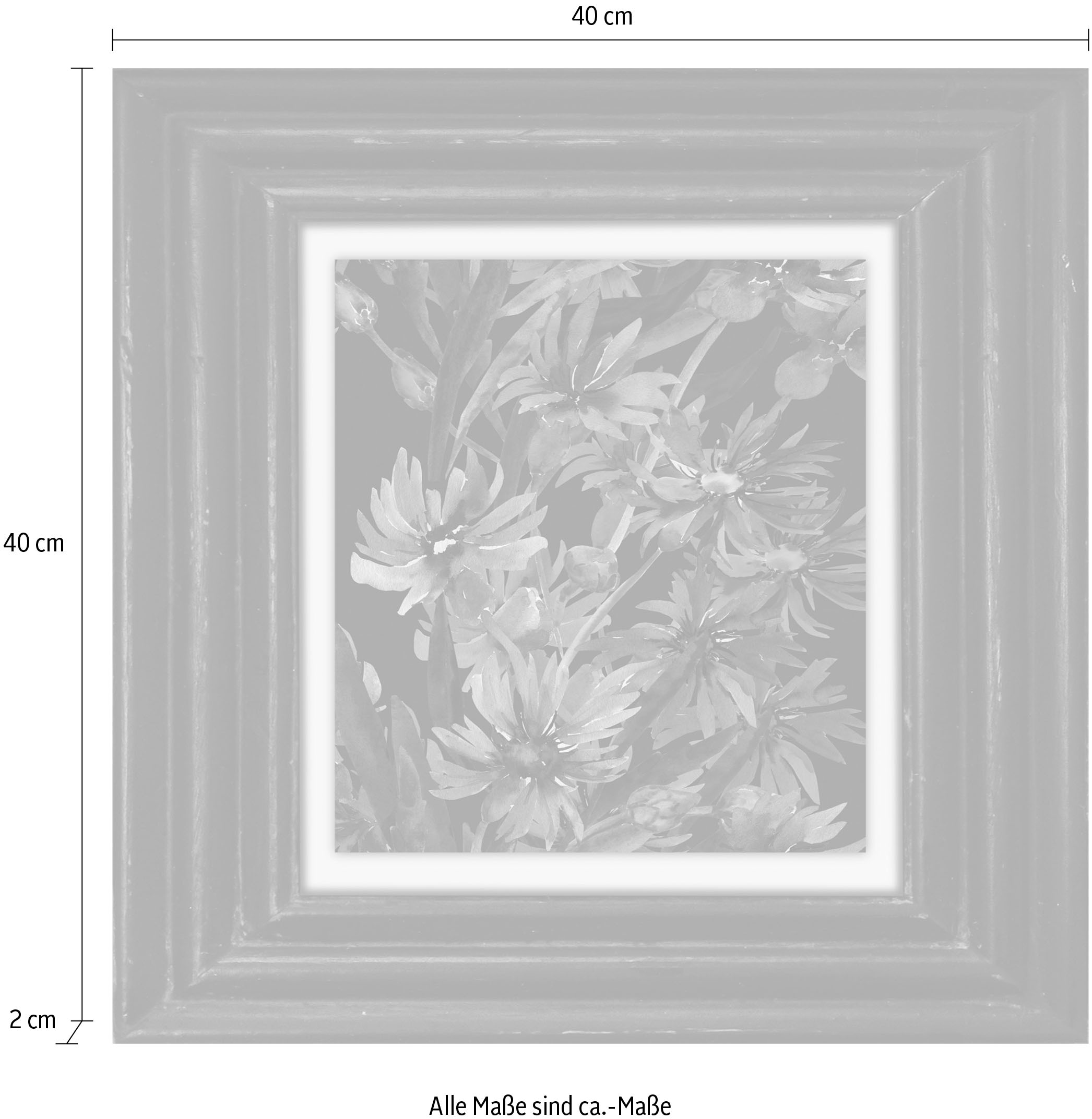 queence Leinwandbild »Blumen«, Kunst-Blumen-Blumenbilder-Stillleben-Garten-Gartenbilder, Premium-Leinwandstoff, Handarbeit aus Deutschland, 40x40cm