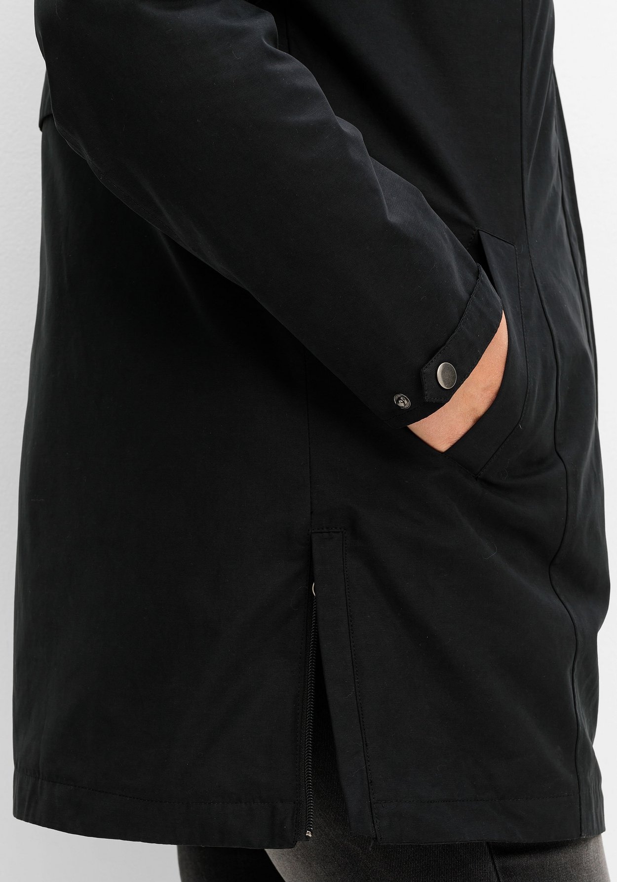 Sheego Outdoorjacke »Parka mit gestreiftem Futter, wasserabweisend«