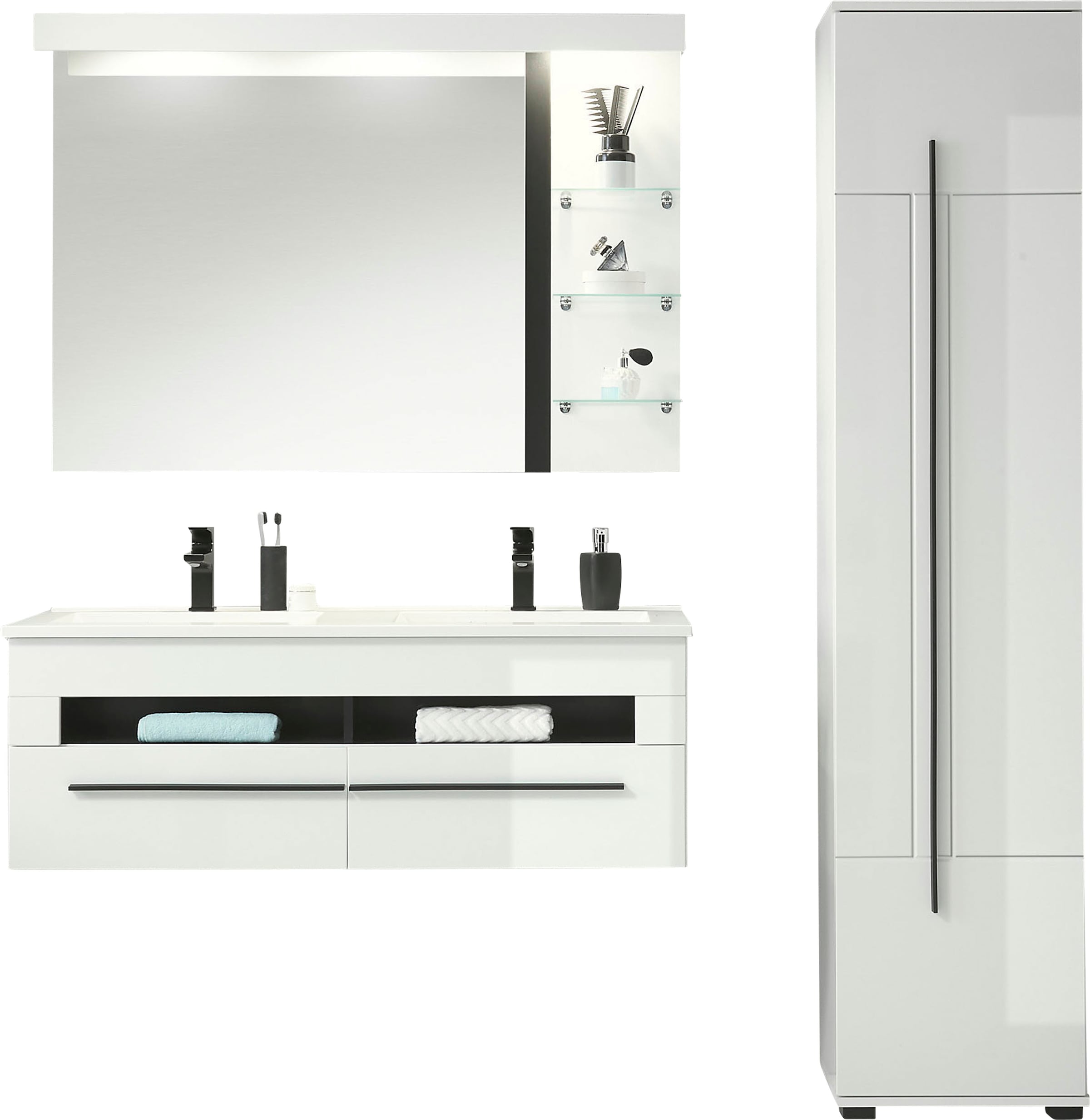 Home affaire Badmöbel-Set »Cantara, Bad im modernen Design, 3-teiliges Badezimmer« Set, 3 Stk. tlg.