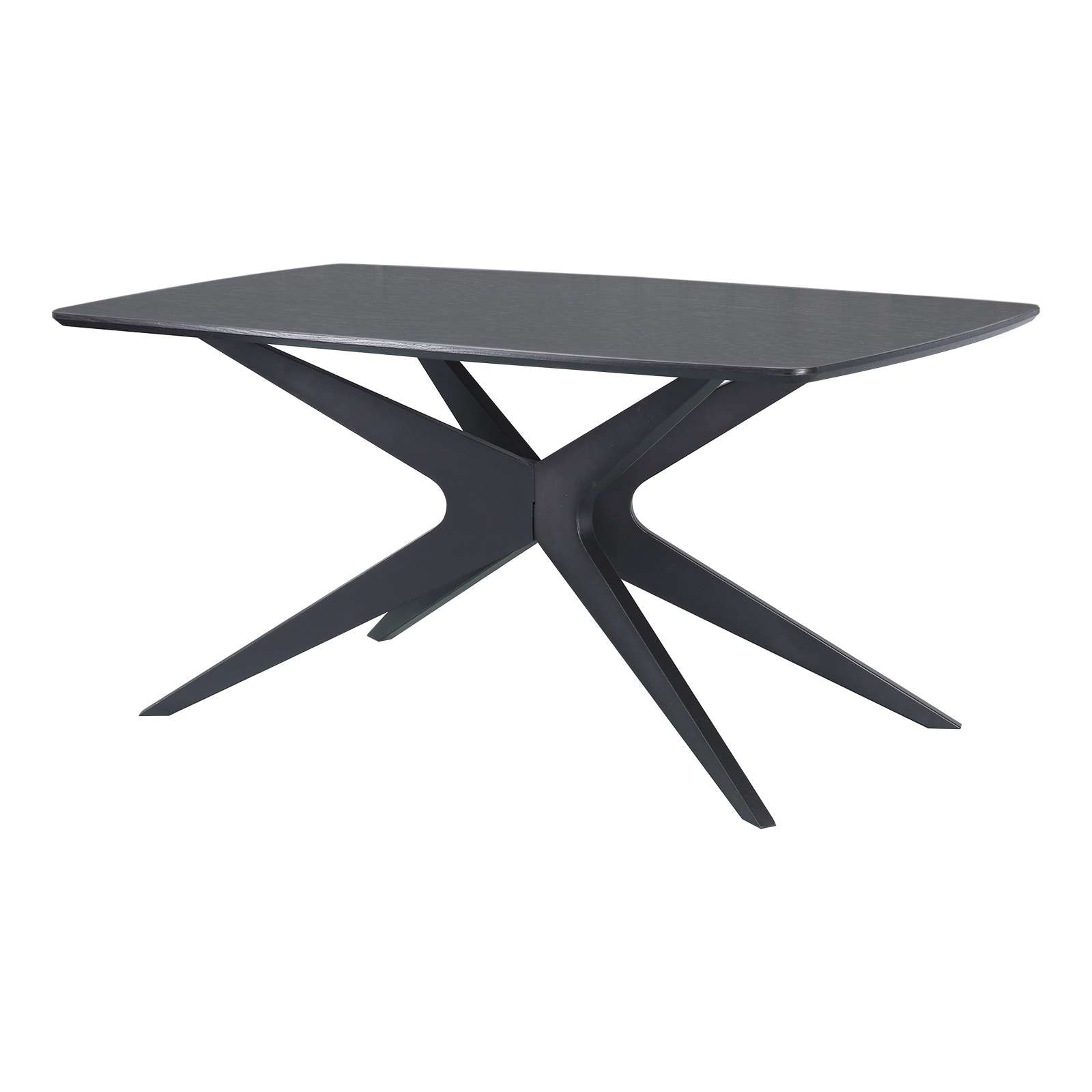 OTTO home Esstisch "Dakona" Tischplatte mit Holzstruktur, schwarze Metallbeine, Höhe 76 cm