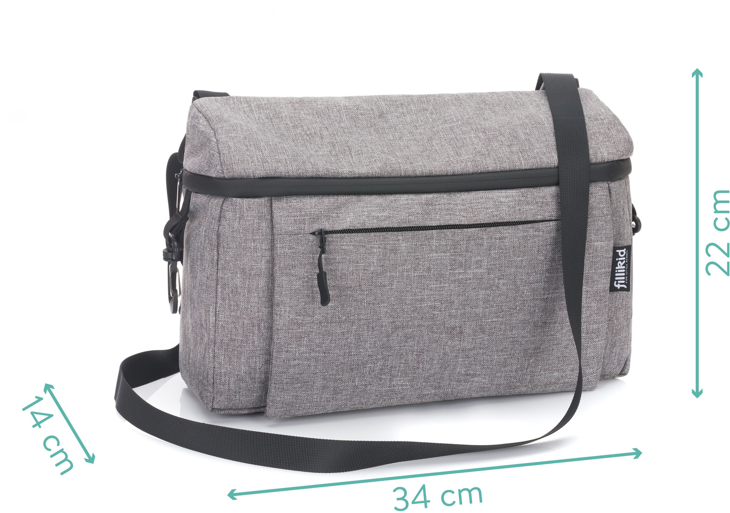 Fillikid Kinderwagen-Tasche »Buggy Organizer Sport, grau«, mit Wickelunterlage