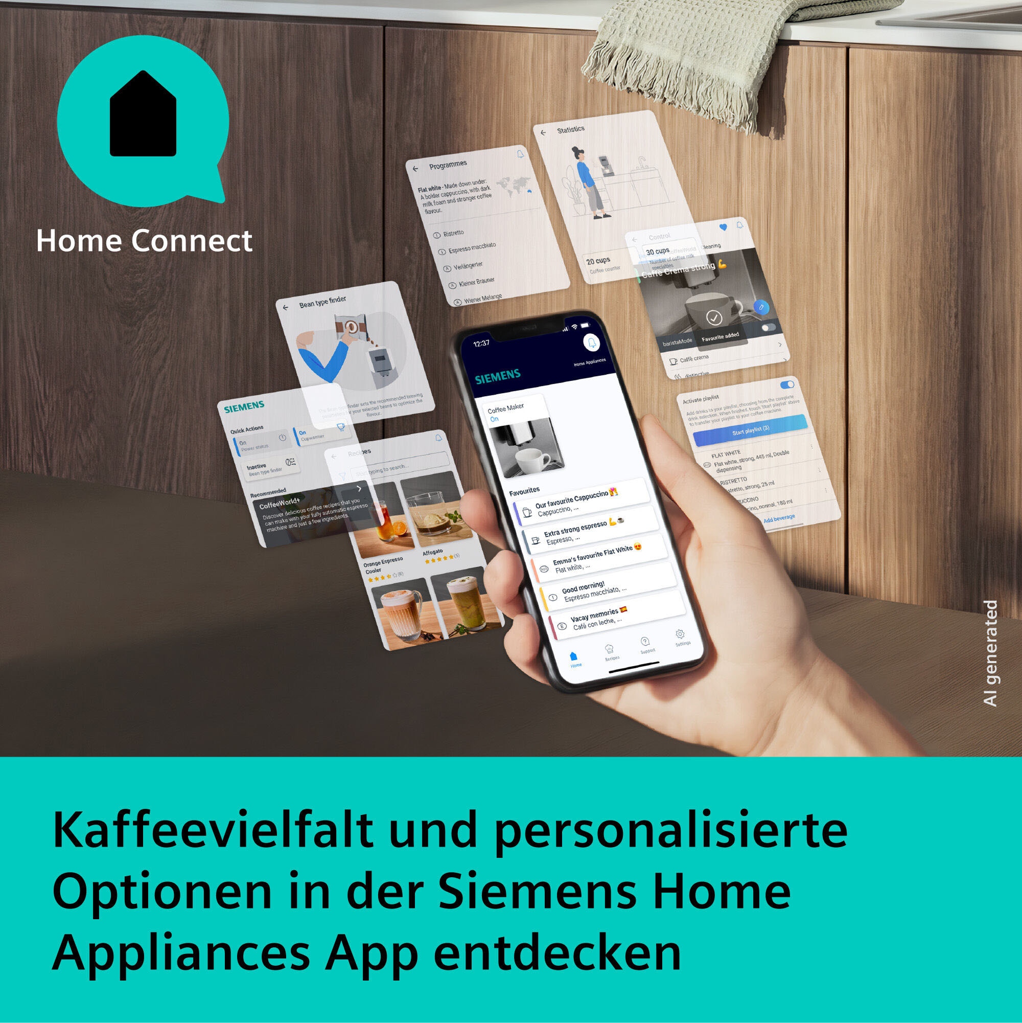 SIEMENS Kaffeevollautomat »EQ500 TP553E19, Doppeltassenfunktion, 8 Getränke, farb. Touchdisplay« Keramikmahlwerk, entnehmbare Brüheinheit, Steuerung per App, Schwarz
