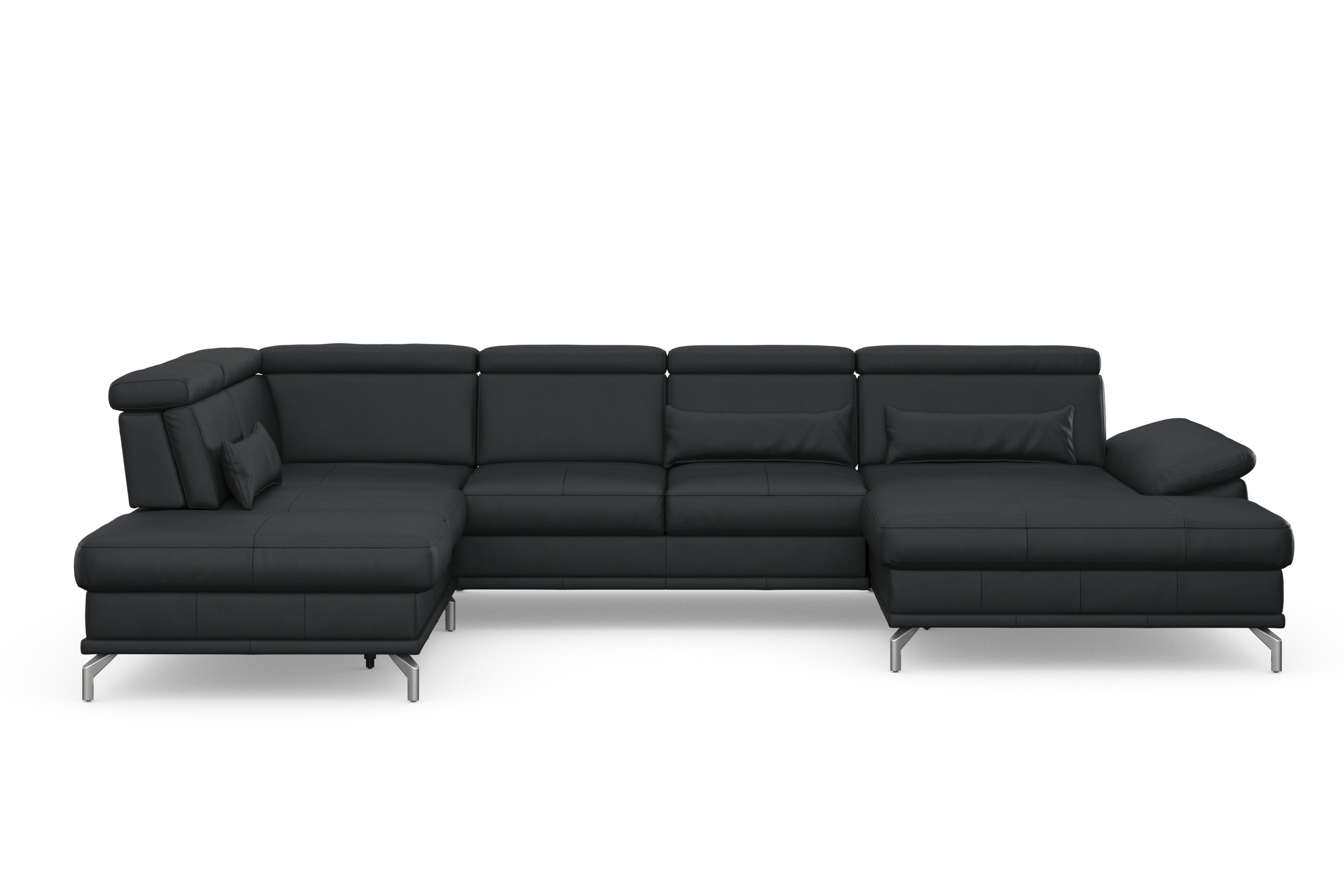 sit&more Wohnlandschaft »Cabrio U-Form, B: 359 cm, mit Sitztiefen-, Arm- & Kopfteilverstellung«, 3 Nierenkissen, Federkern, optional Bettfunktion und Stauraum