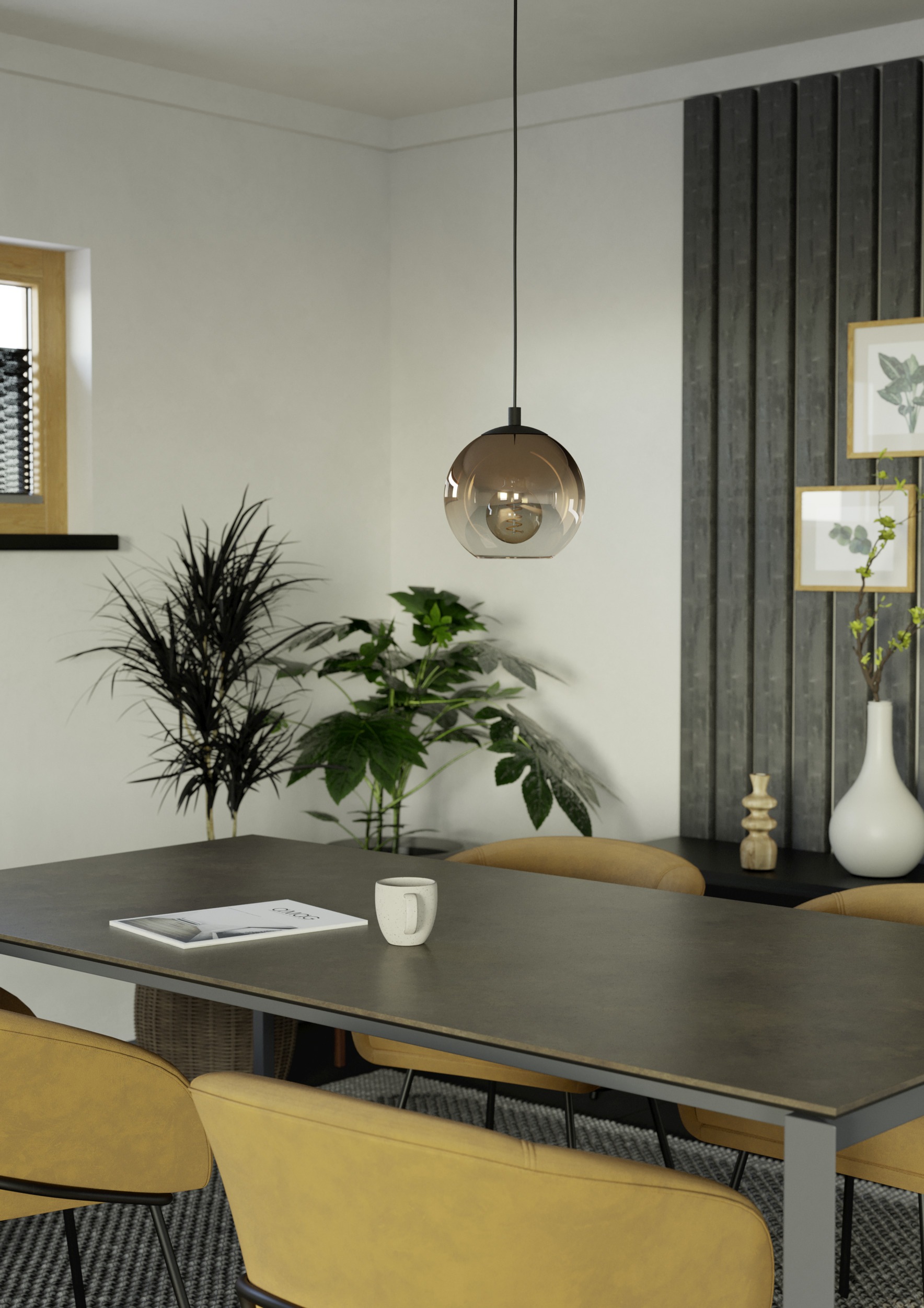 EGLO Hängeleuchte »ARISCANI 1 Pendellampe - Stahl - E27 - 1X60W - IP20« E27 1 Stk. Hängelampe, Deckenlampe, Wohnzimmer, Esszimmer, H110 x Ø20 cm