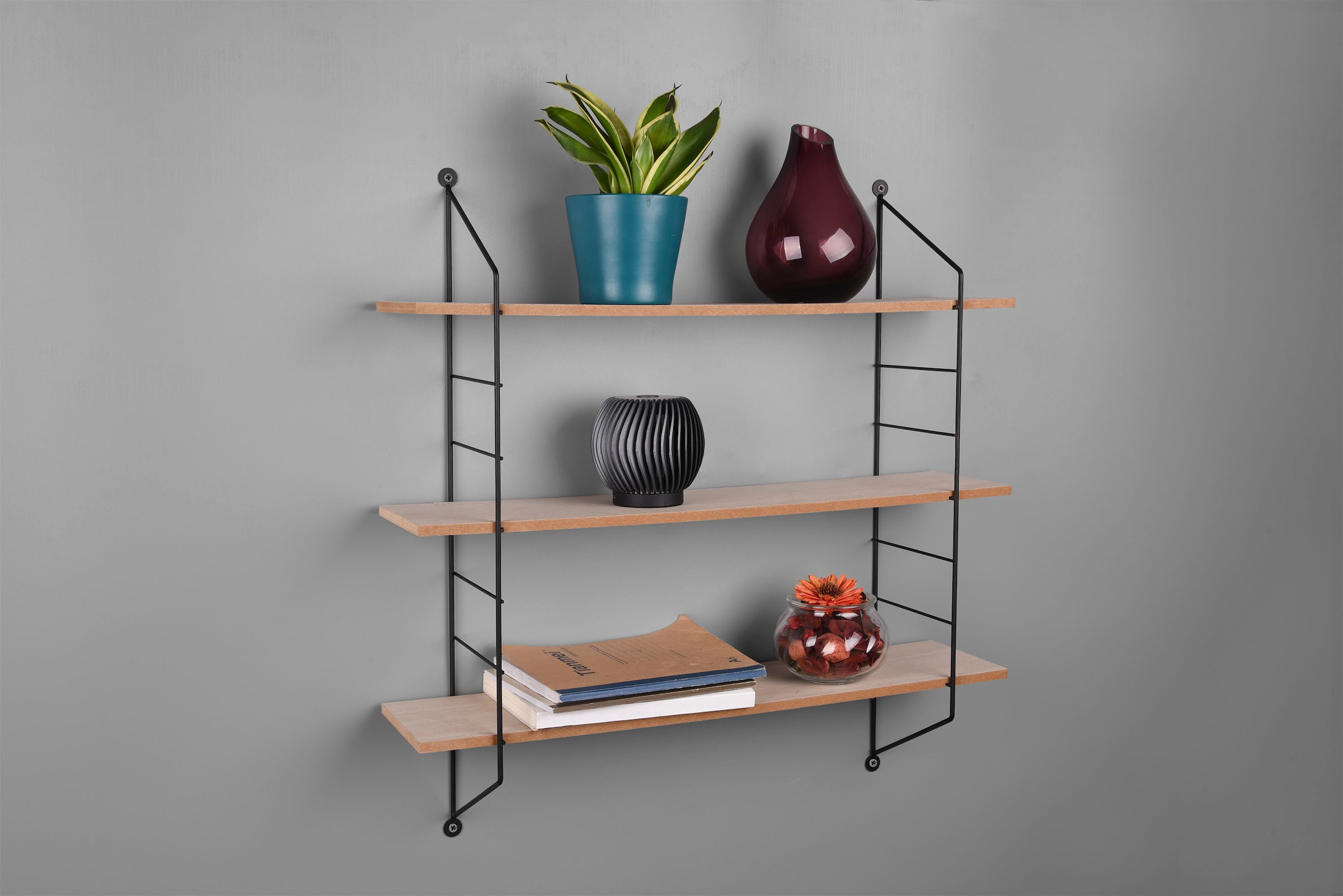 MIRRORS AND MORE Ablageregal »Clara«, (1 St.), Kombination aus Holz und Metall