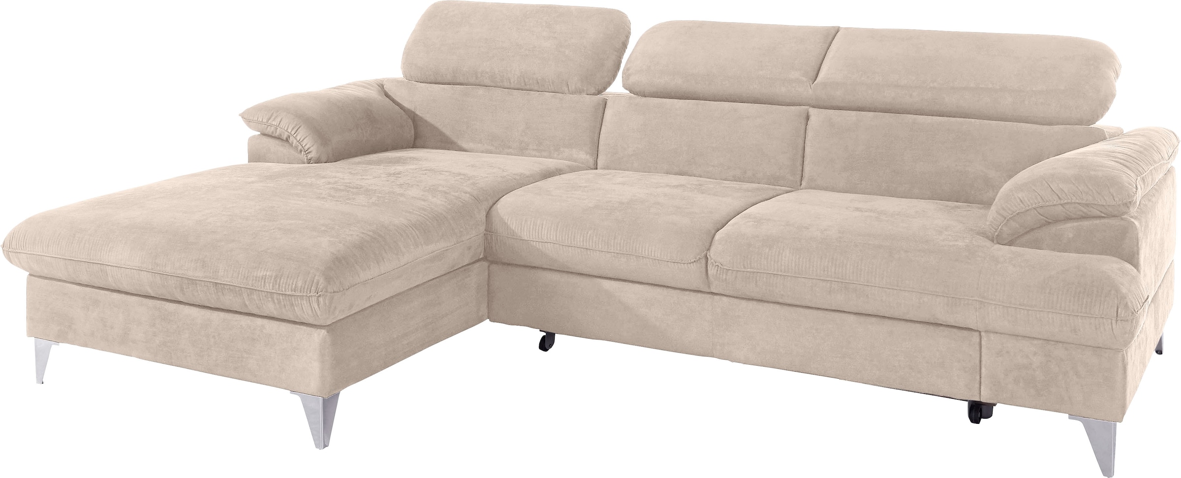 COTTA Polstergarnitur »Caluso L-Form«, (2 tlg.), Set bestehend aus: Ecksofa mit Kopfteilverstellung & Hocker