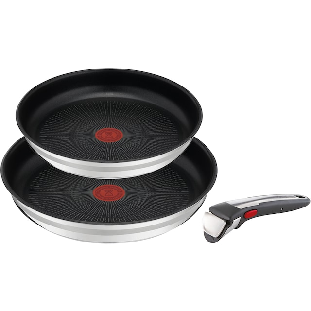 Tefal Pfannen-Set »Jamie Oliver by Tefal L97691 Ingenio G6«, Edelstahl, (Set,  3 tlg.), backofengeeignet bis 250Â°C ohne Griff,Schüttrand, Induktion mit 3  Jahren XXL Garantie