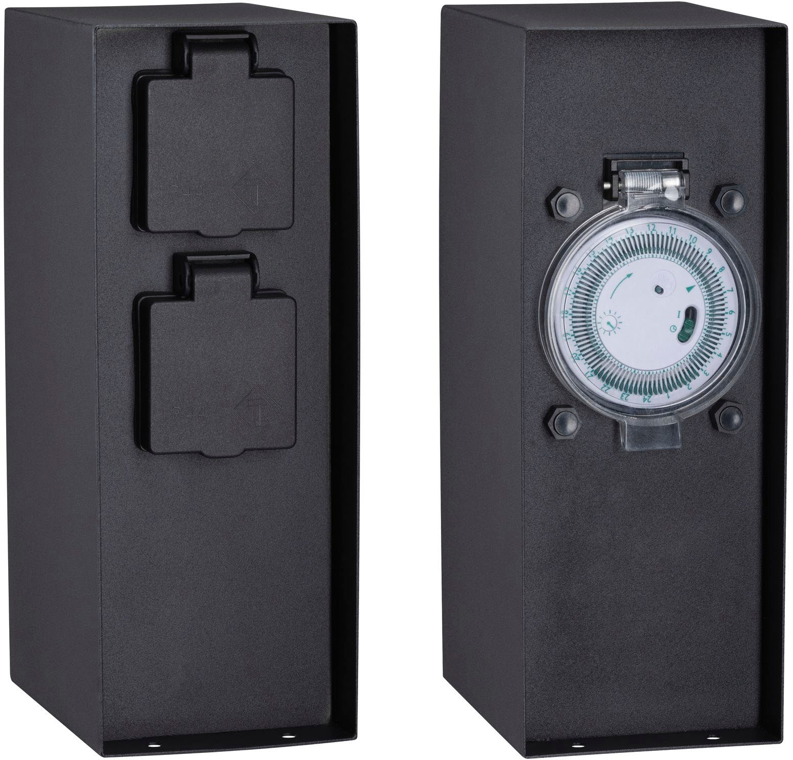 Paulmann Stromverteiler »Outdoor Steckdosensäule Rio« 1 Stk. tlg. eckig, 2-fach, mit Zeitschaltuhr, IP44