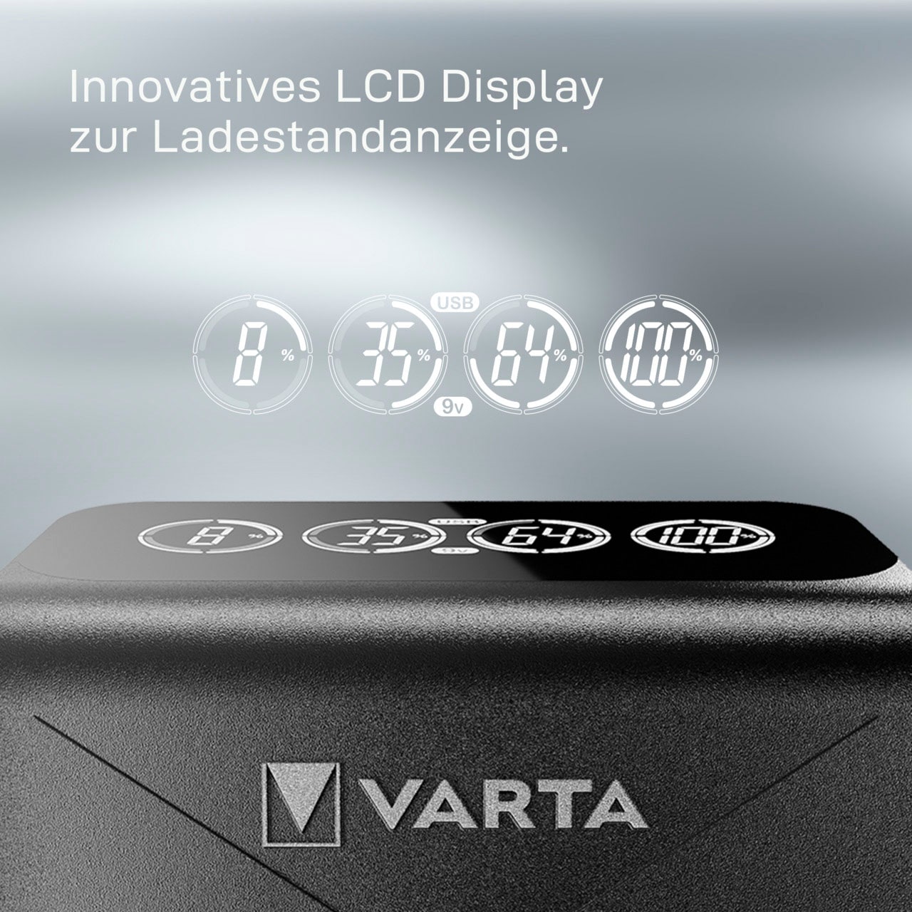 VARTA Batterie-Ladegerät »VARTA LCD Plug Charger+ 4x AA Accus«, 2100 mA, (Set, 5 St.)