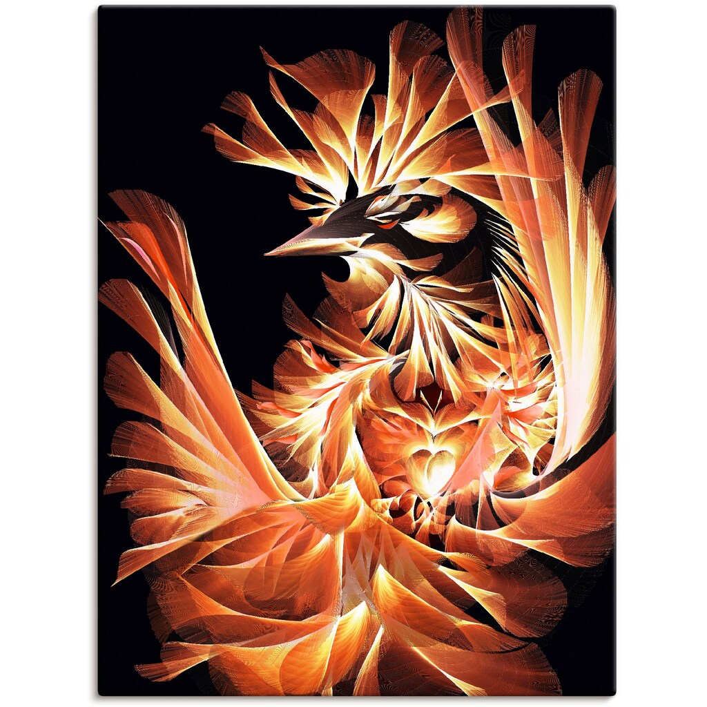 Artland Leinwandbild »Geburt des Feuervogels«, Animal Fantasy, (1 St.)