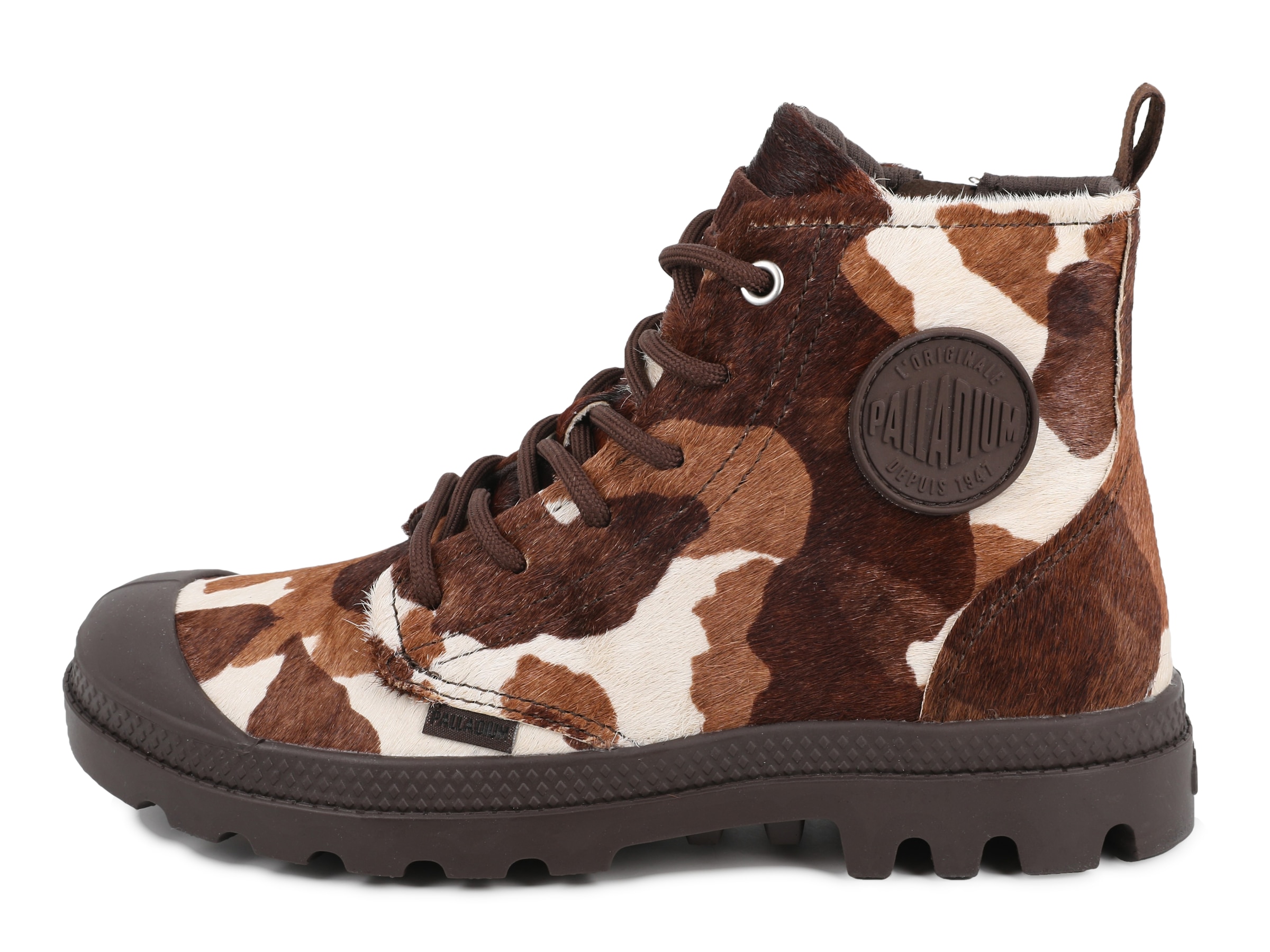 Palladium Schnürboots »PAMPA HI ZIP PONY«  Obermaterial in Ponyfell-Optik