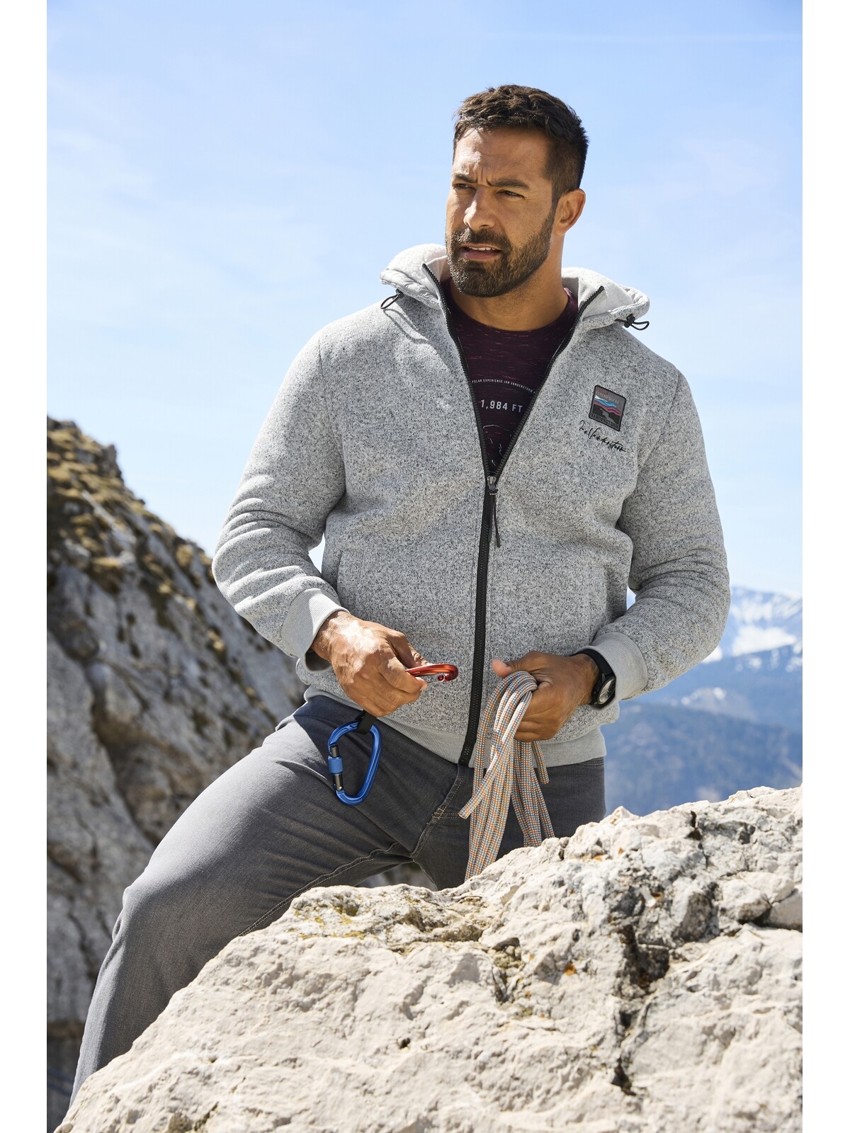 Jan Vanderstorm Funktions-Kapuzensweatjacke »Strickfleecejacke NORVID«