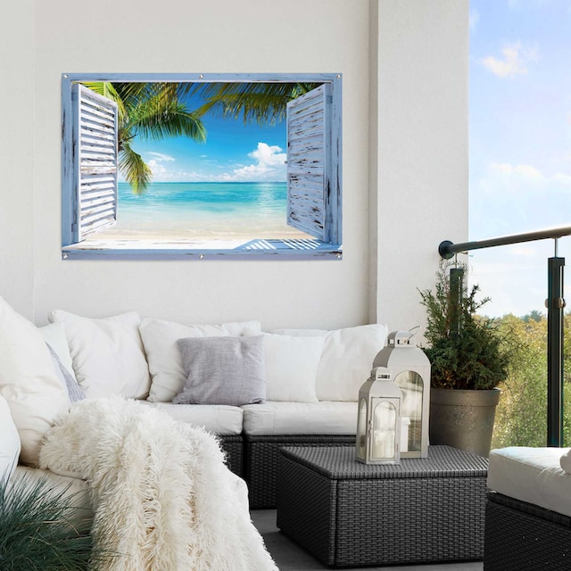 Reinders! Poster »Strandfenster«, leichtes und wasserfestes Gartenposter  für den Außeneinsatz bequem kaufen
