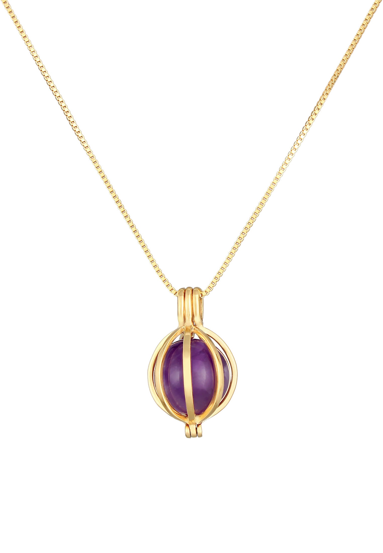 Elli Premium Silberkette »Halskette Amethyst Kugel Energie Anhänger 925 Silber«