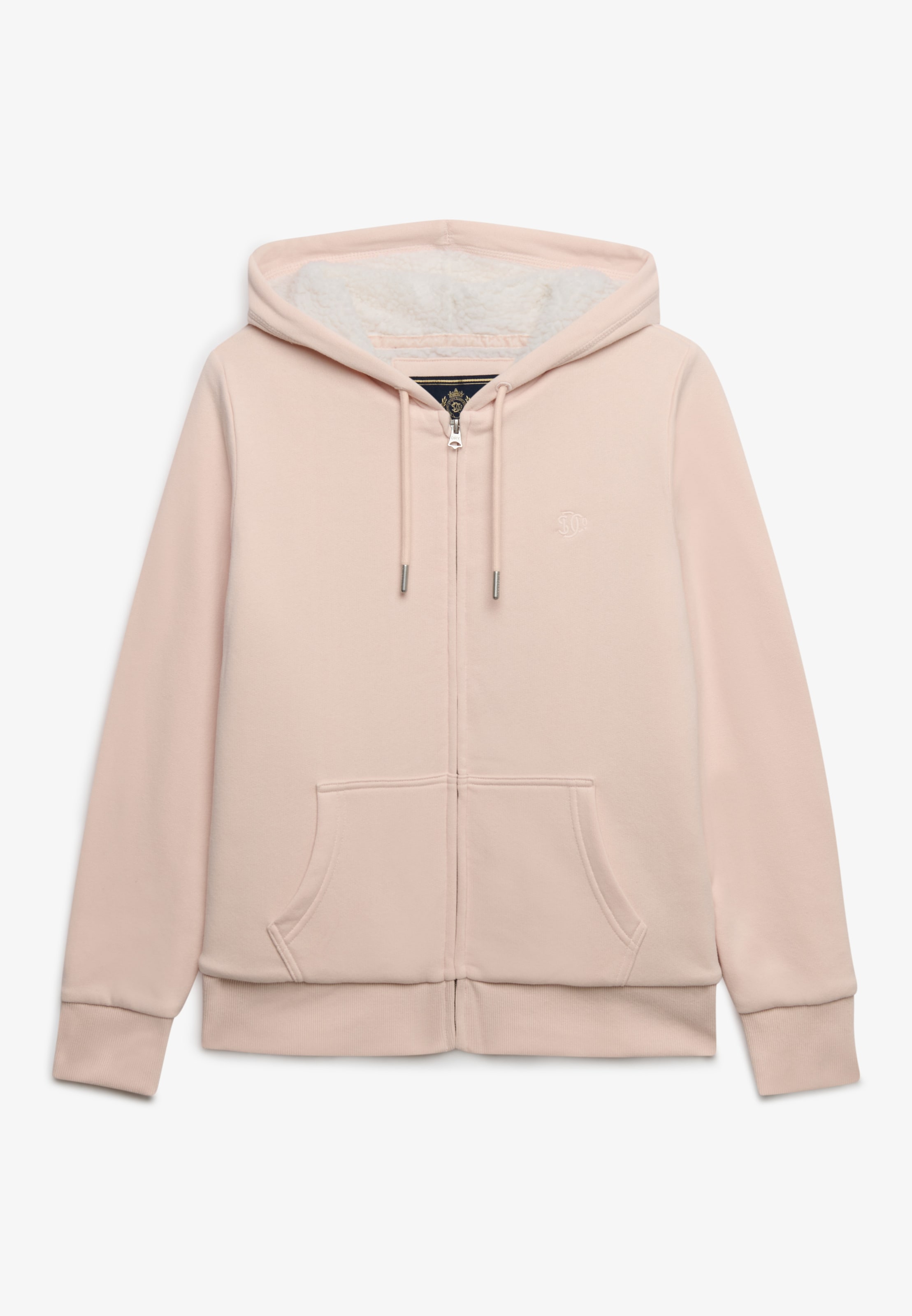 Superdry Kapuzensweatjacke »SIGNATURE EMB BORG ZIPHOOD« Baumwollmischung, relaxed fit