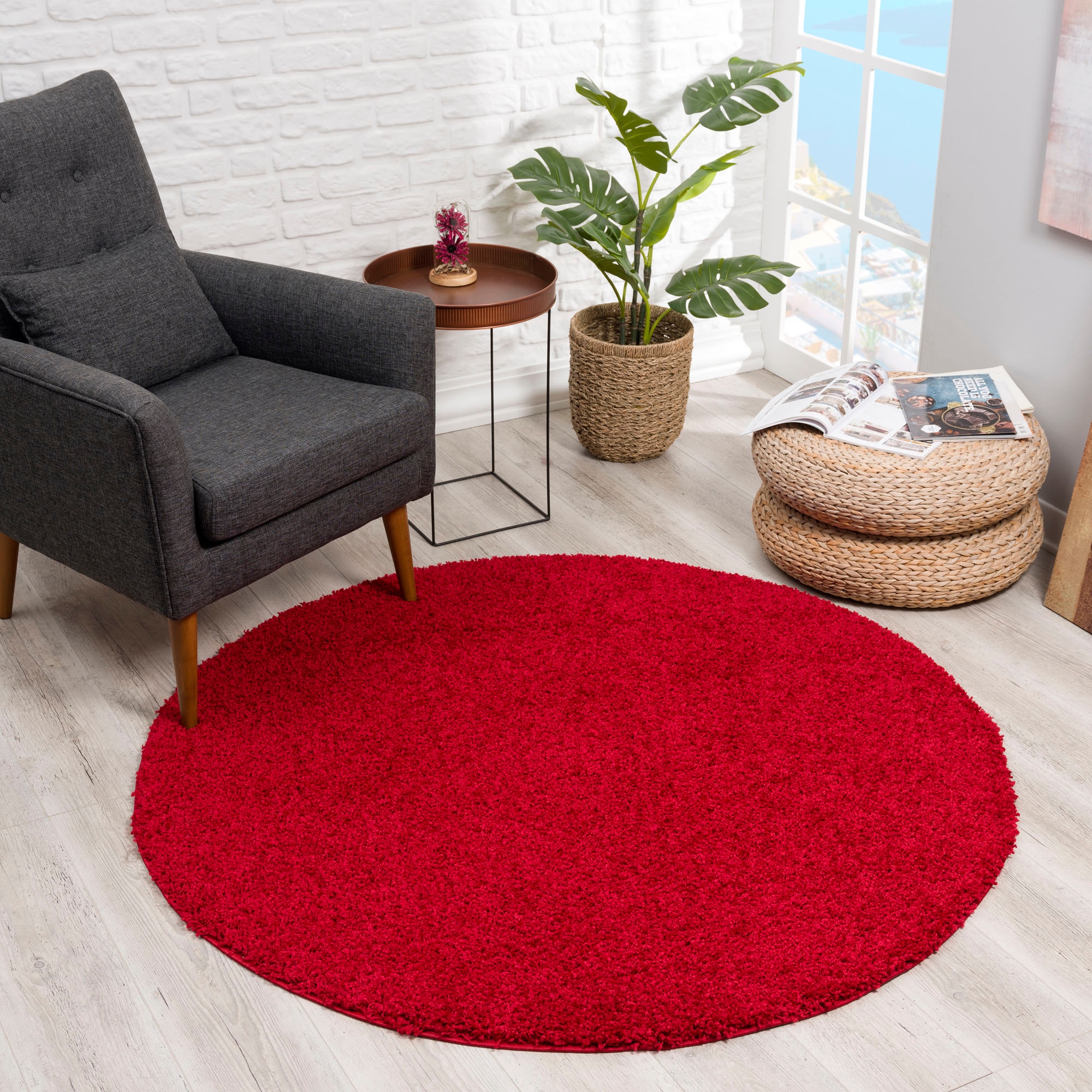 Sanat Hochflor-Teppich »LOCA«, rund, 30 mm Höhe, Wohnzimmer, Langflor, Shaggy, Schlafzimmer