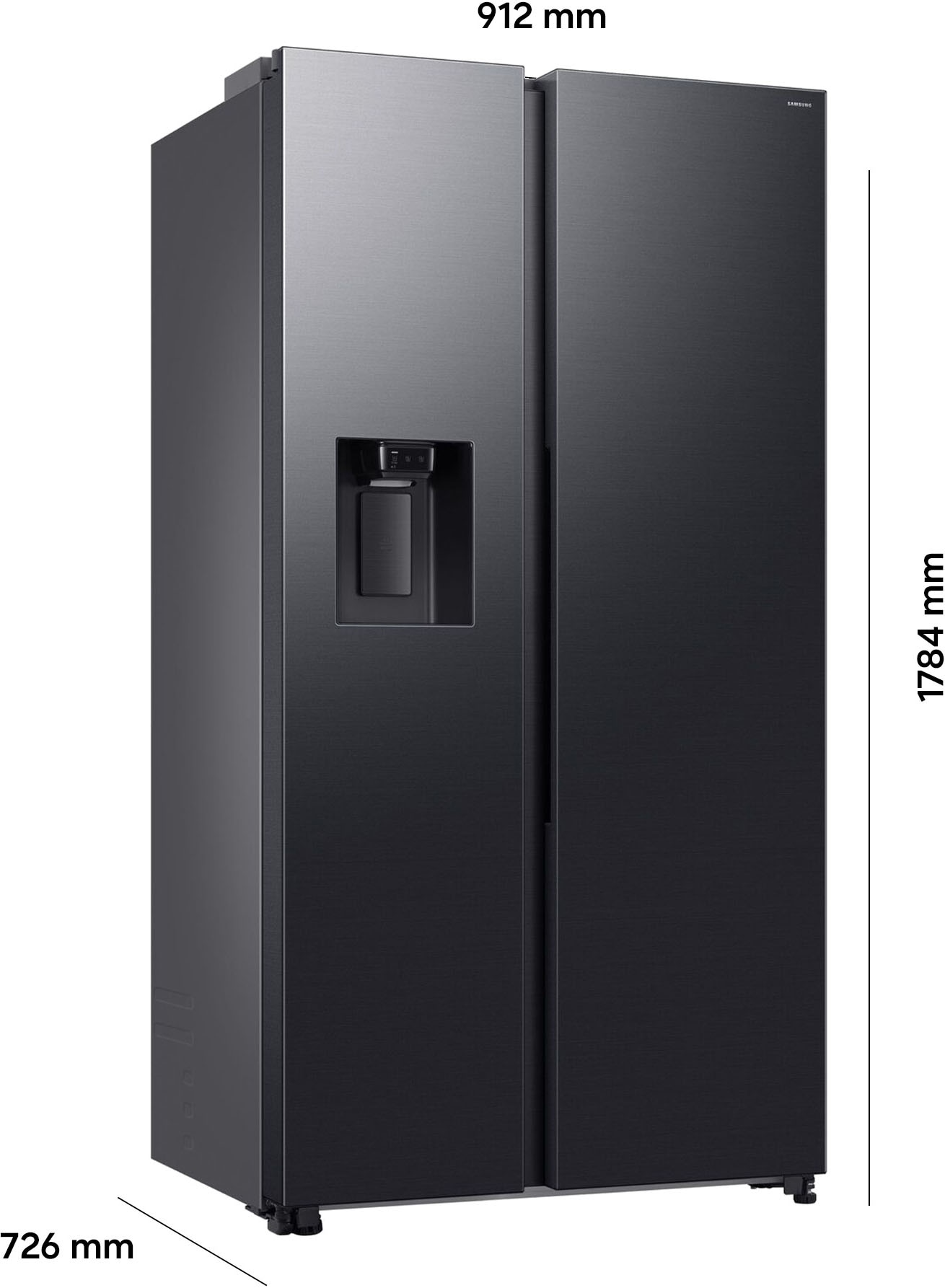 Samsung Side-by-Side RS70F »RS70F66KBFEF« 178 cm hoch 91,2 cm breit Eis- und Wasserspender, Al Energy Mode, No Frost+