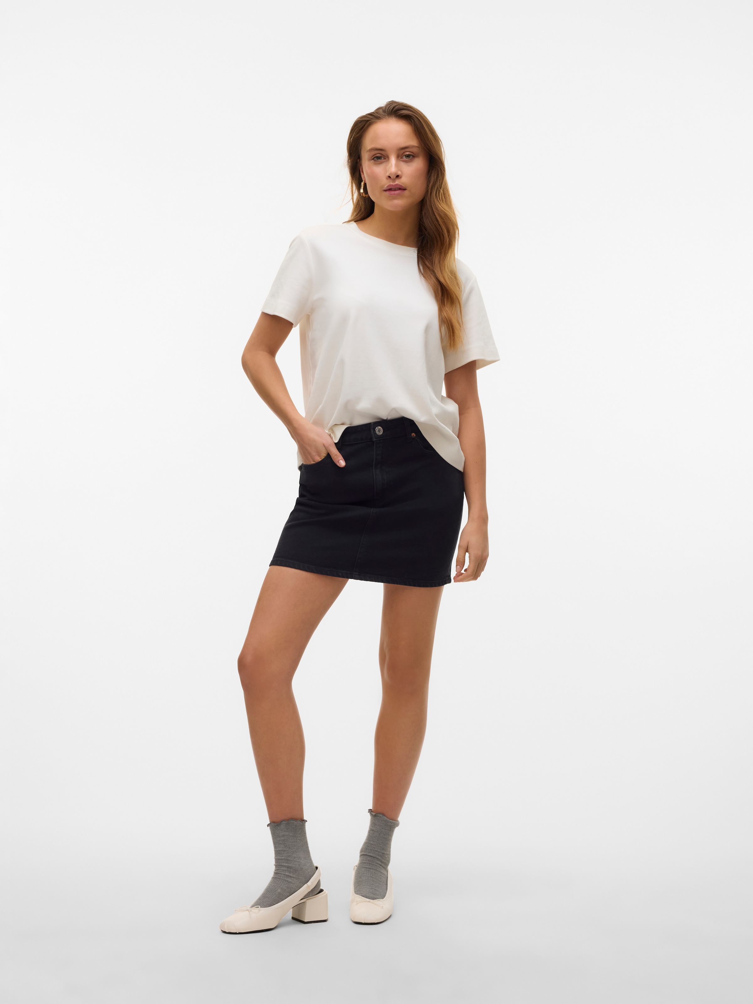 Vero Moda Jeansrock »VMTESSA HR SHORT DNM SKIRT MIX GA NOOS« Baumwollmischung