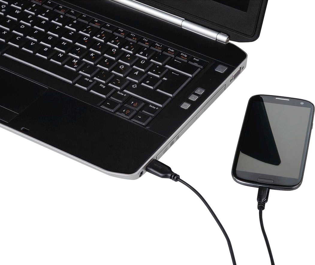 Hama USB-Kabel »Micro-USB-Kabel, vergoldet, verdrehsicher, Schwarz, 0,75 m USB-Kabel«, Micro-USB-USB Micro-B-USB Typ A, 750 cm