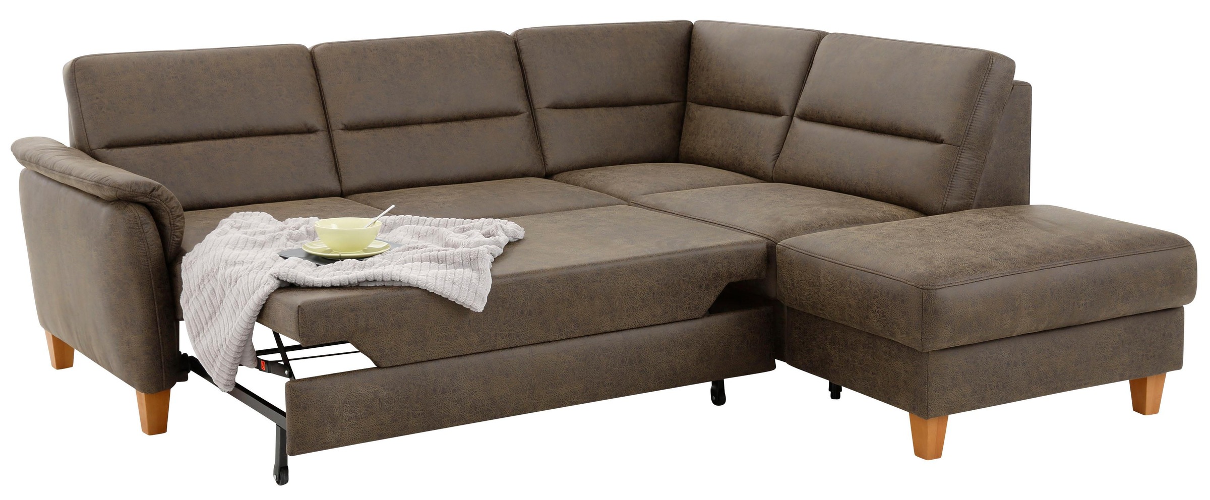 Home affaire Ecksofa »Palmera L-Form«, Federkern, wahlweise mit Bettfunktion und mit/ohne Stauraum