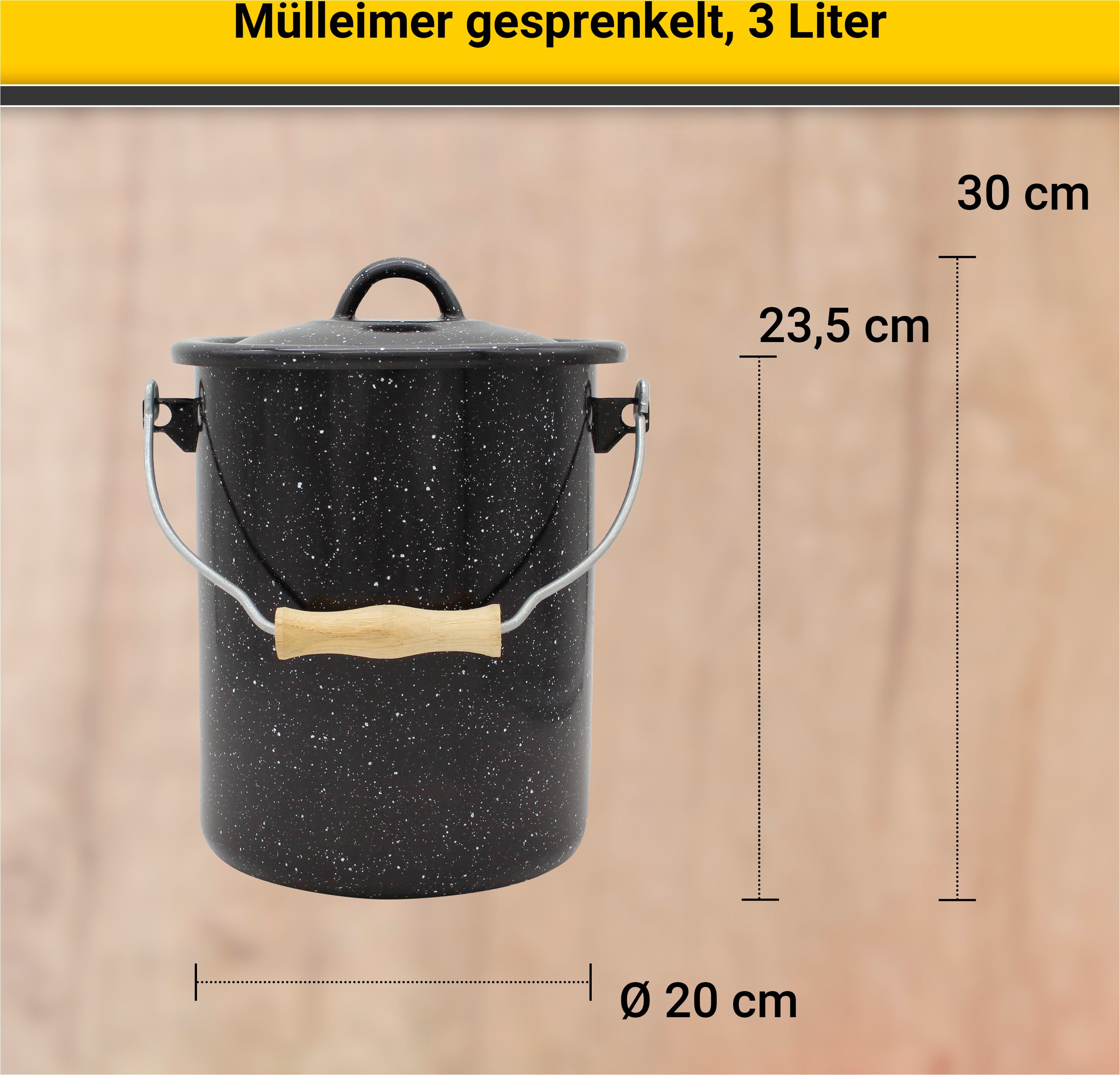 Krüger Mülleimer, schnitt- / kratzfeste Oberfläche, bakterienabweisend, extrem langlebig