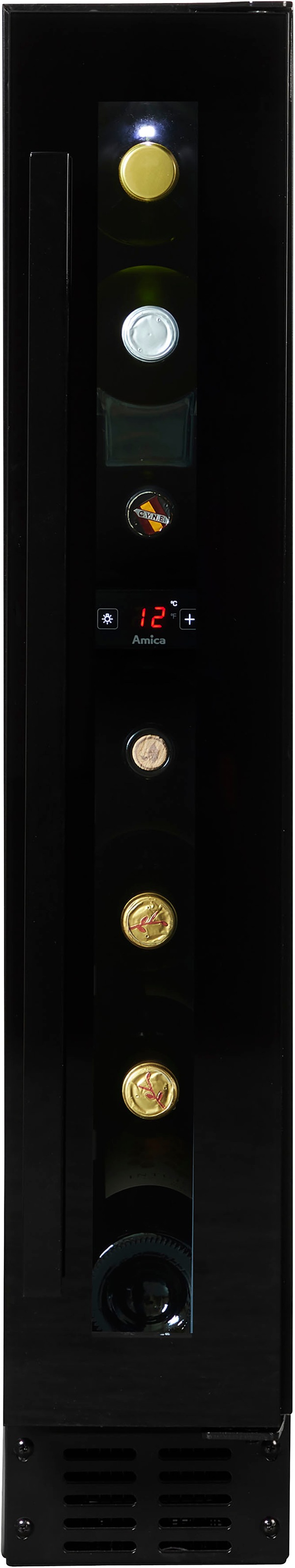 Amica, Weinkühlschrank »WK 341 100-1 S« für 7 Standardflaschen á 0, 75l, Standkühlschrank, schwarz, schwarz