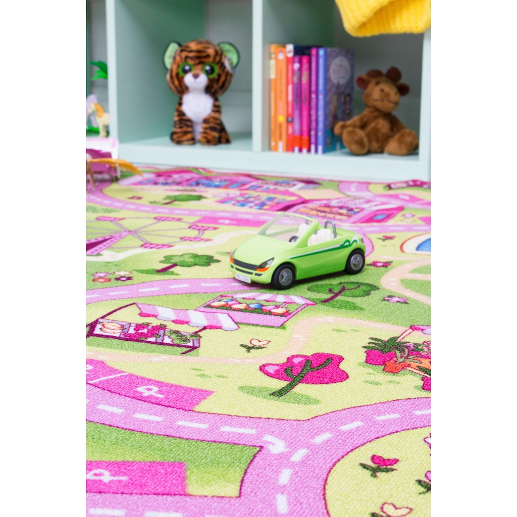 Andiamo Kinderteppich »Sweet Village«, rund, Straßen-Spiel-Teppich, Straßenbreite: 6,0 cm, Kinderzimmer