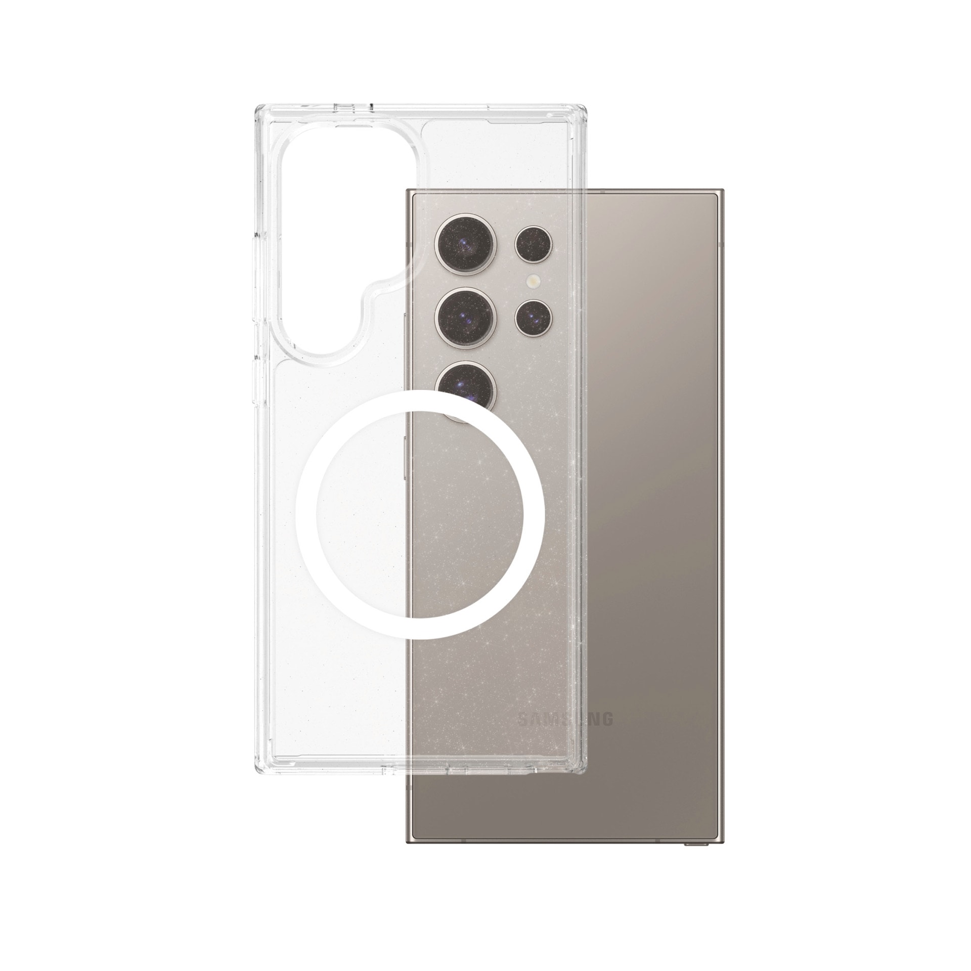 CARE by PanzerGlass Handyhülle »Magnetic QI Compatible Star Lit Case für Samsung Galaxy S25 Ultra«, Backcover, Schutzhülle, Handyschutzhülle, Case, Schutzcase, stoßfest