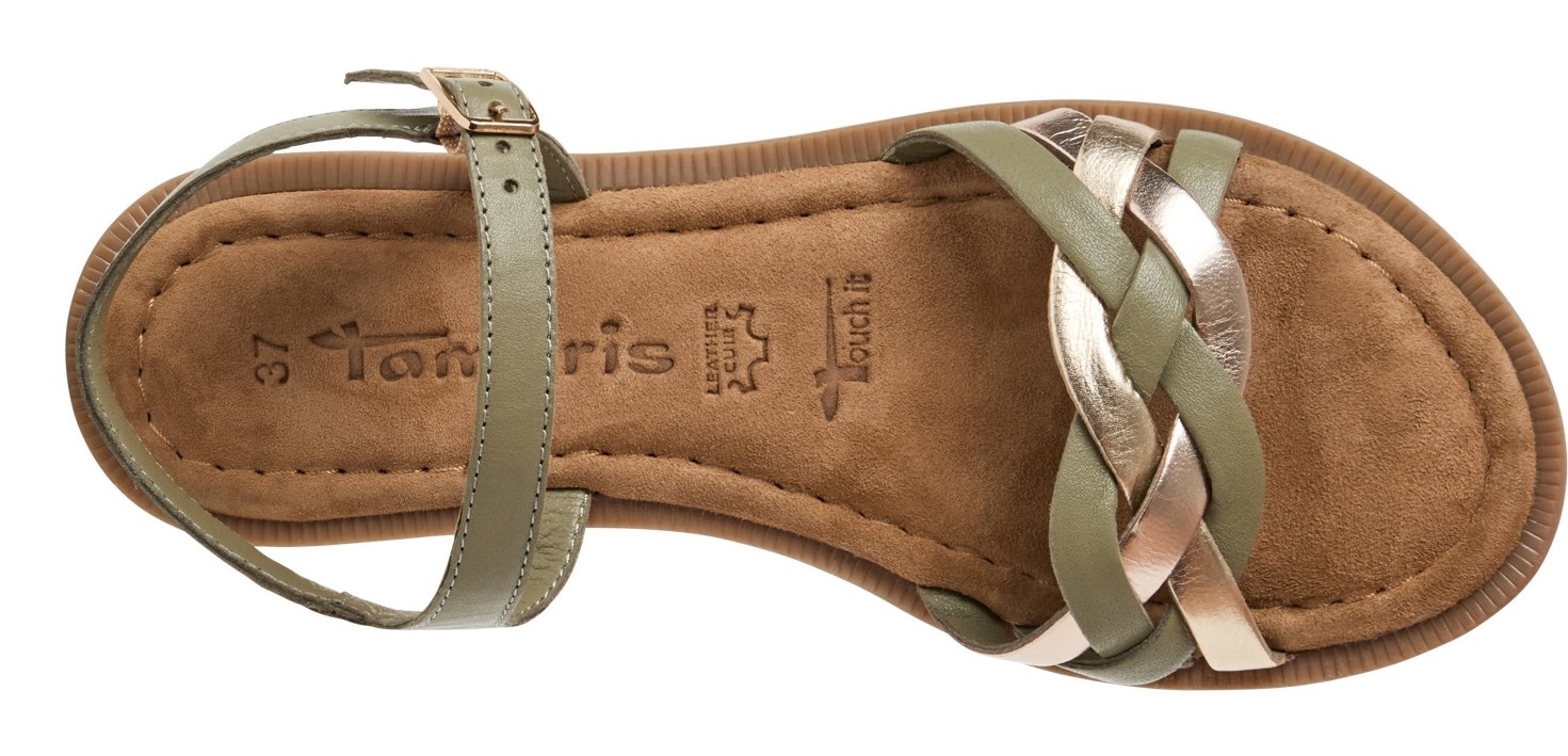 Tamaris Riemchensandale, Sandalette, Sommerschuh mit Riemchen in Flechtoptik