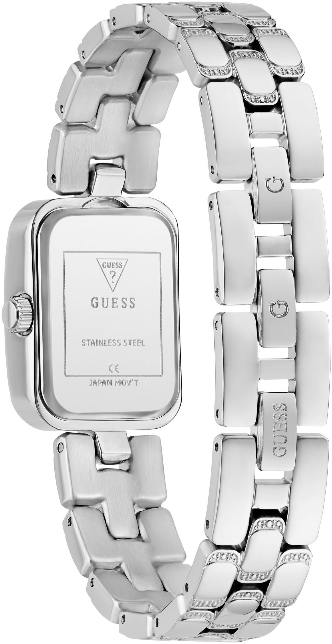 Guess Quarzuhr »ISLA« Armbanduhr, Damenuhr, Edelstahlarmband