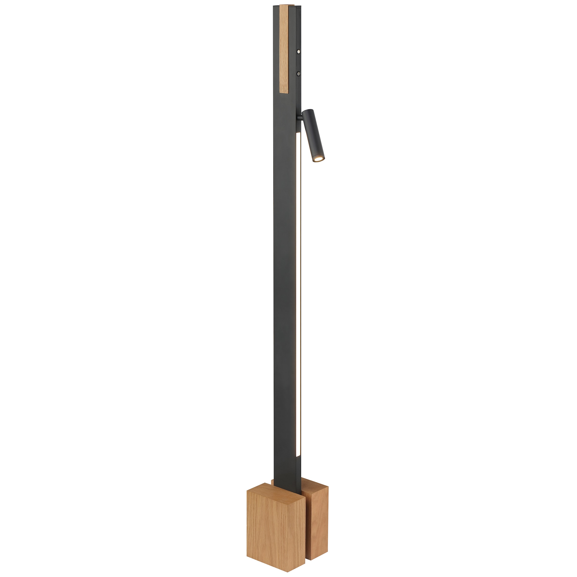 lumiCouture LED Stehlampe »Streamline« LED-Modul 1 Stk. Warmweiß 131 x 14 x 14 cm, 2300 lm 2700 K, Aluminium/Holz, schwarz/braun