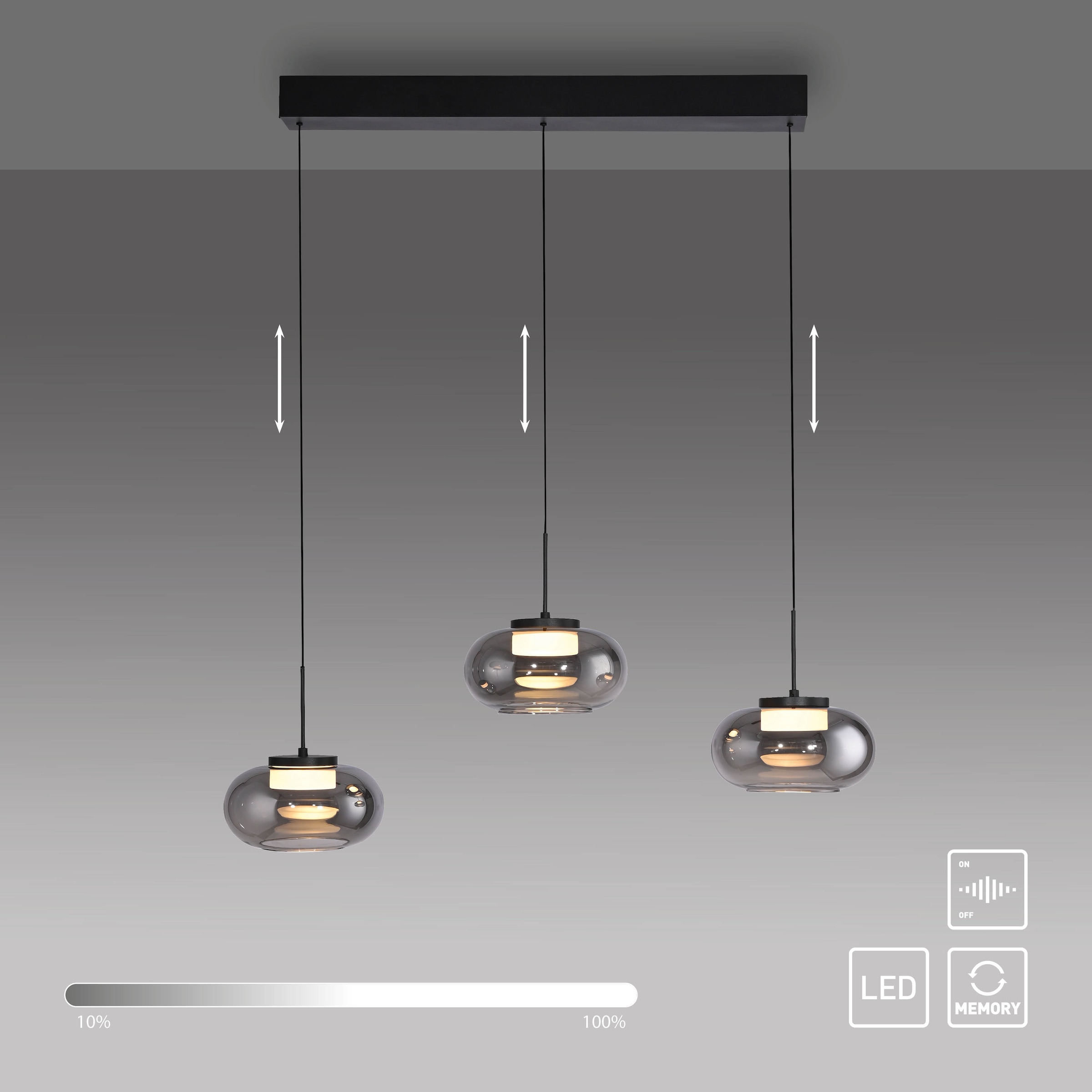 SCHÖNER WOHNEN-Kollektion LED Pendelleuchte »SIA« LED-Board 1 Stk. Warmweiß SCHÖNER WOHNEN Kollektion, Höhenverstellbar, SimplyDim, Memoryfunktion