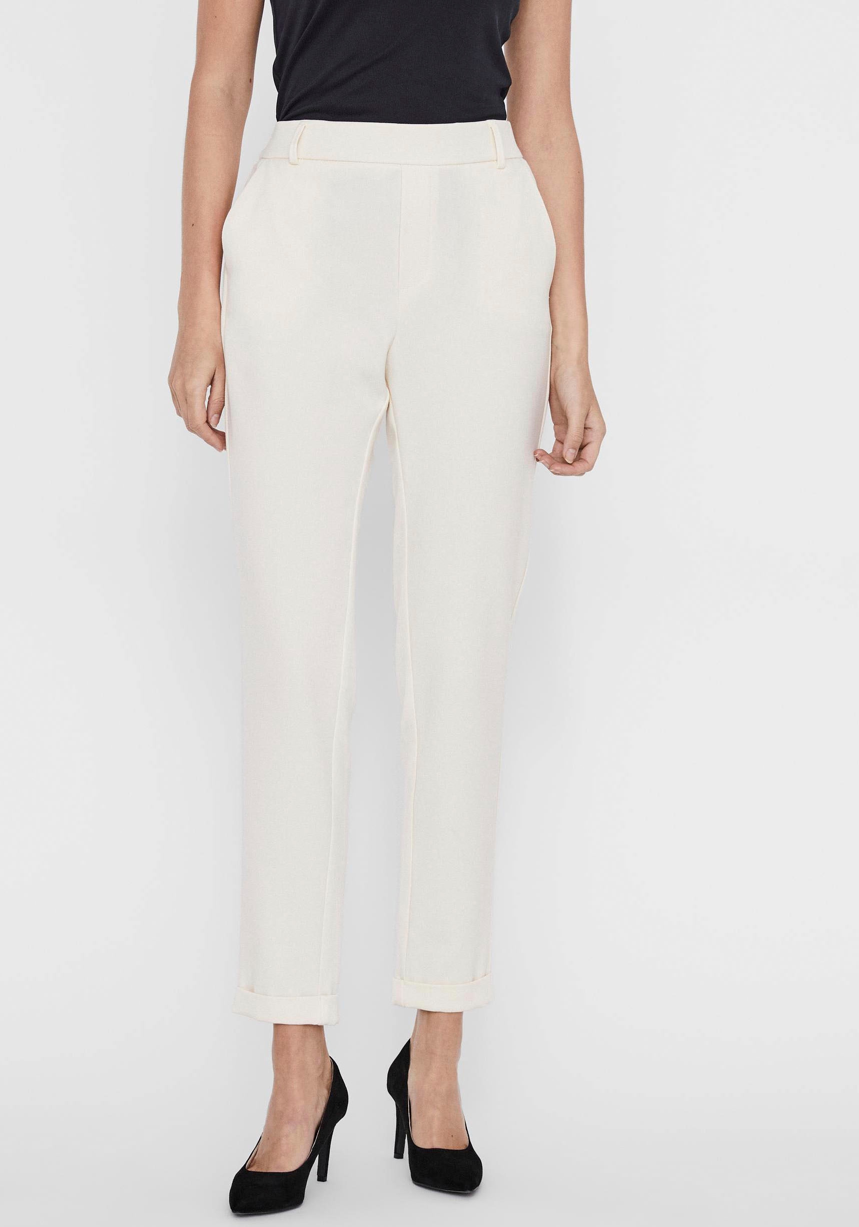 Vero Moda Anzughose »VMMAYA MR LOOSE SOLID PANT NOOS«, knöchelfreie Form mit Saumaufschlag