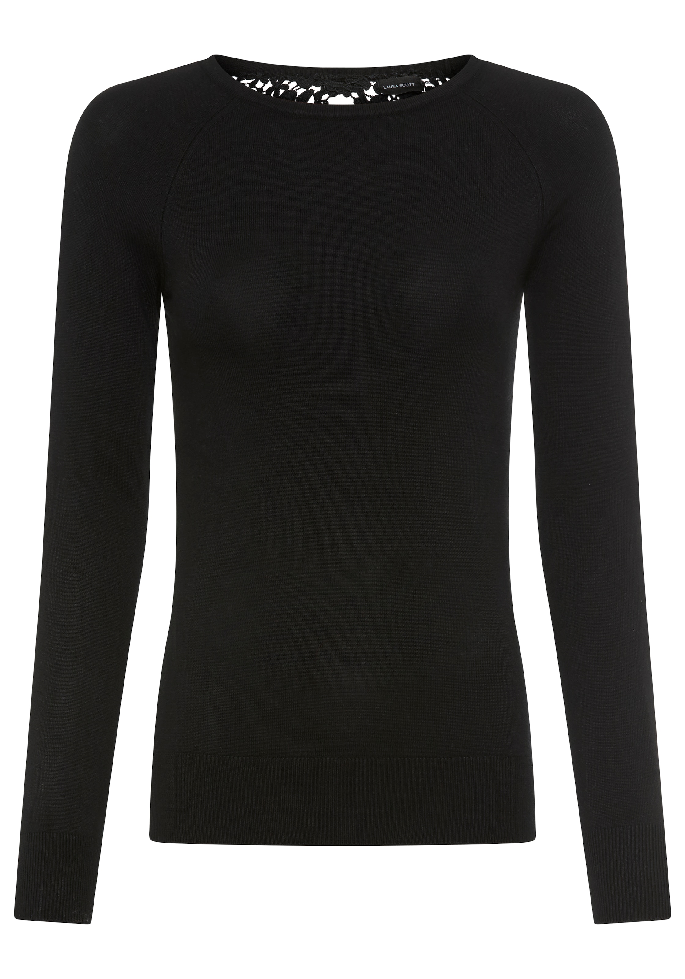 Laura Scott Strickpullover Feinstrickpullover mit Cut Out und Spitzendetail - NEUE KOLLEKTION